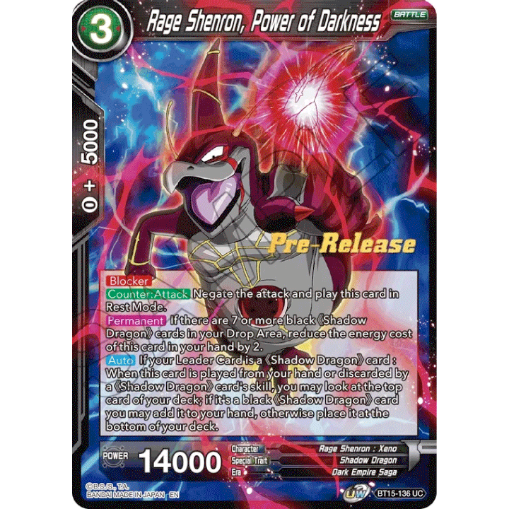 Rage Shenron, Power of Darkness (PRE)