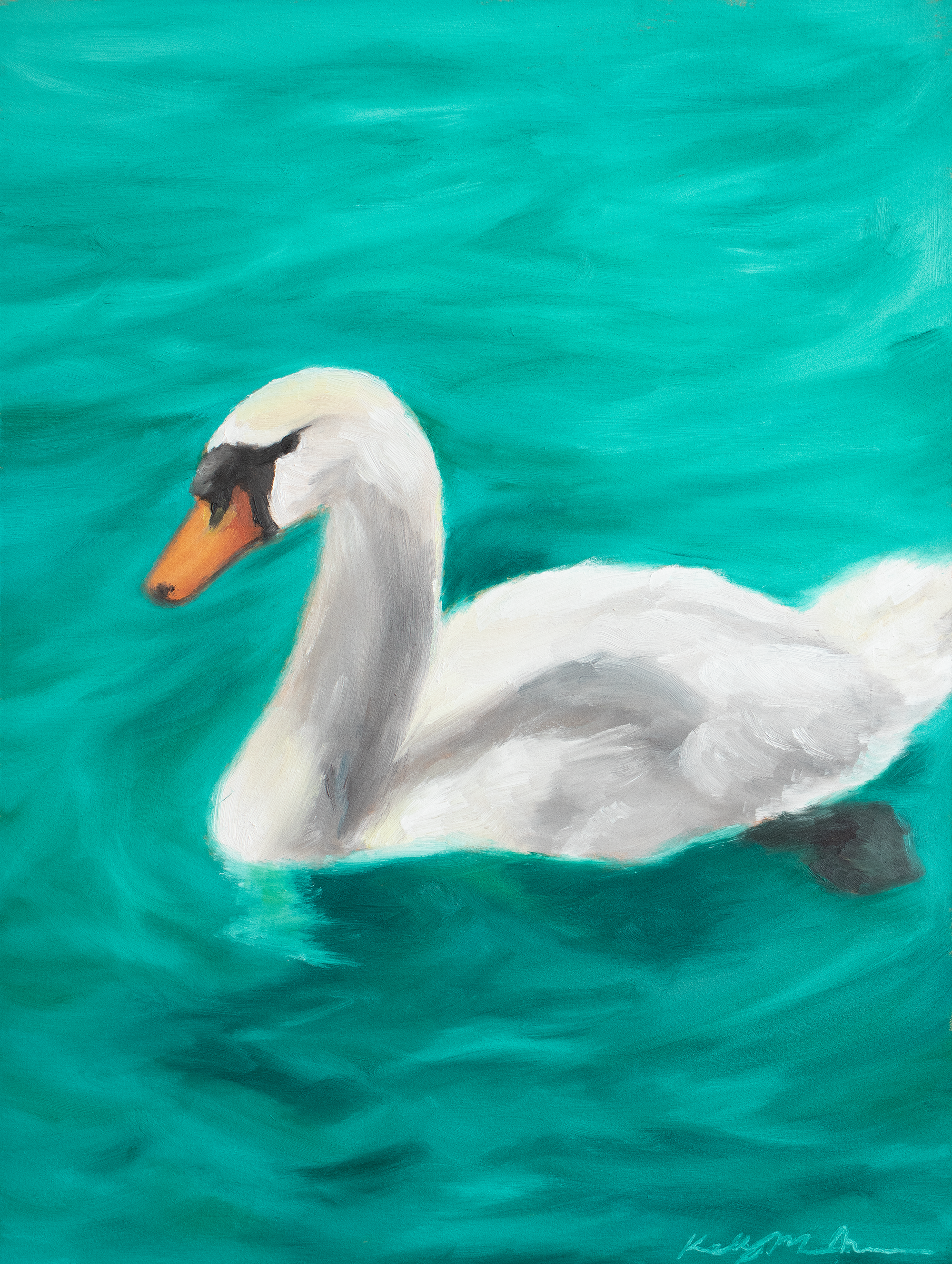  "Swan,"  2026, Oil on canvas paper, 30.5 × 40.6 cm (12 × 16 in)