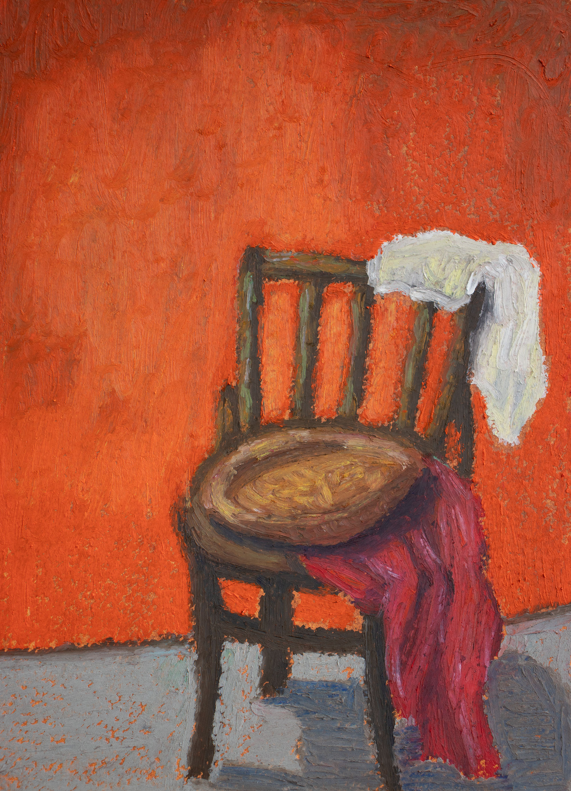  "Chair,"  2026, oil pastels on watercolor paper, 15.2 × 20.3 cm (6 × 8 in)