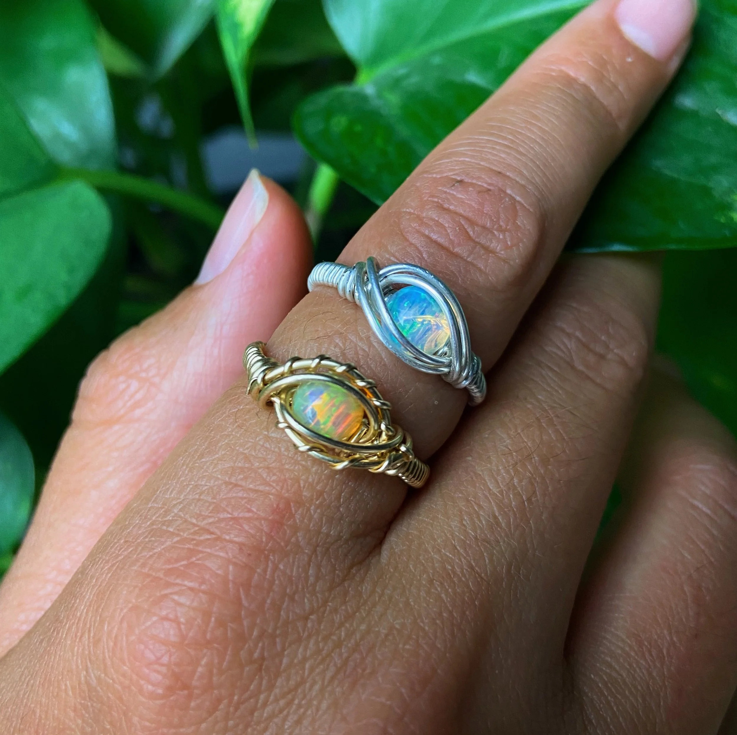 Opal Eye Ring Opal Adjustable Ring – Gemstone Galaxy