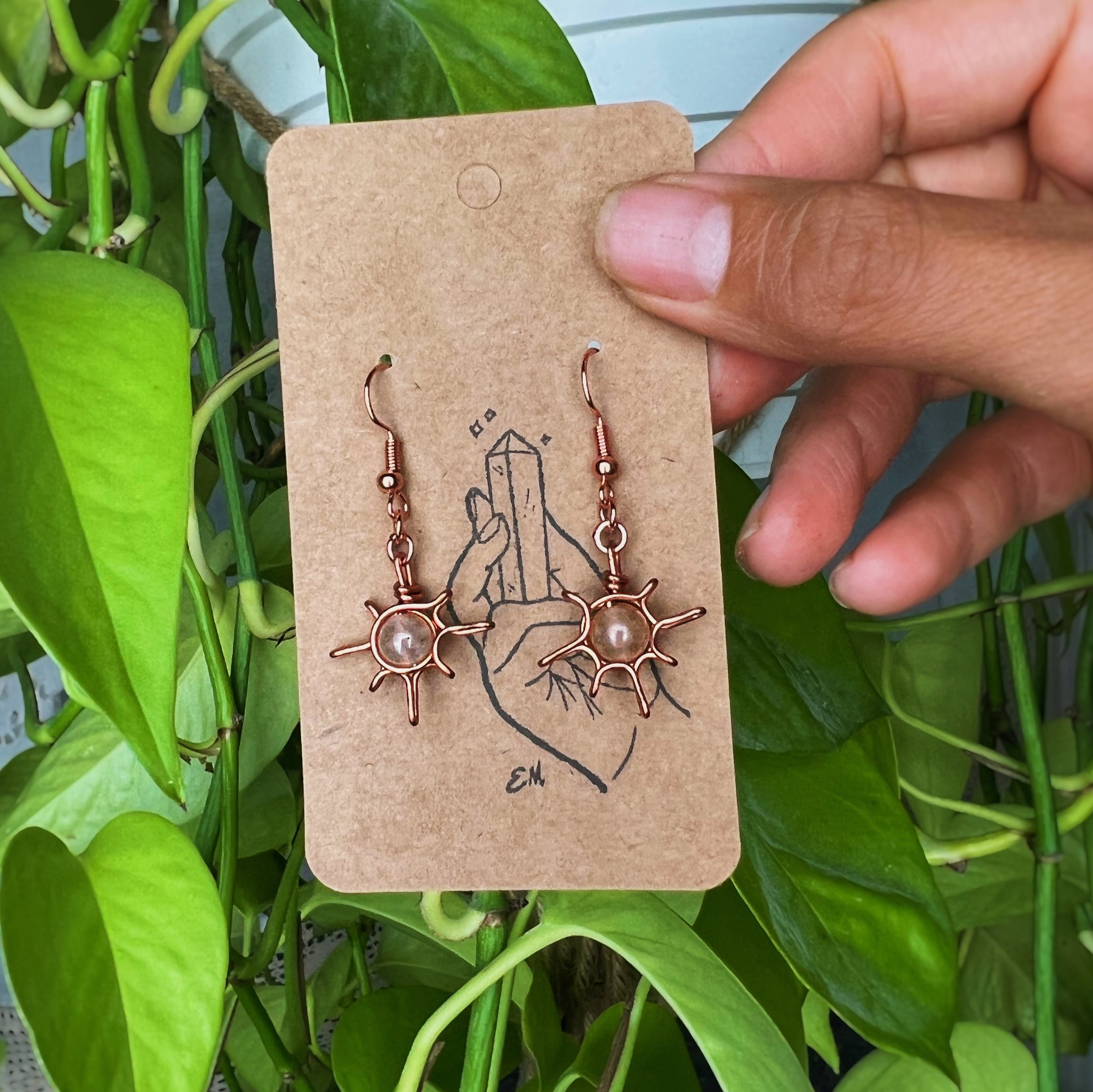 Copper Red Aventurine Sun Earrings.jpg