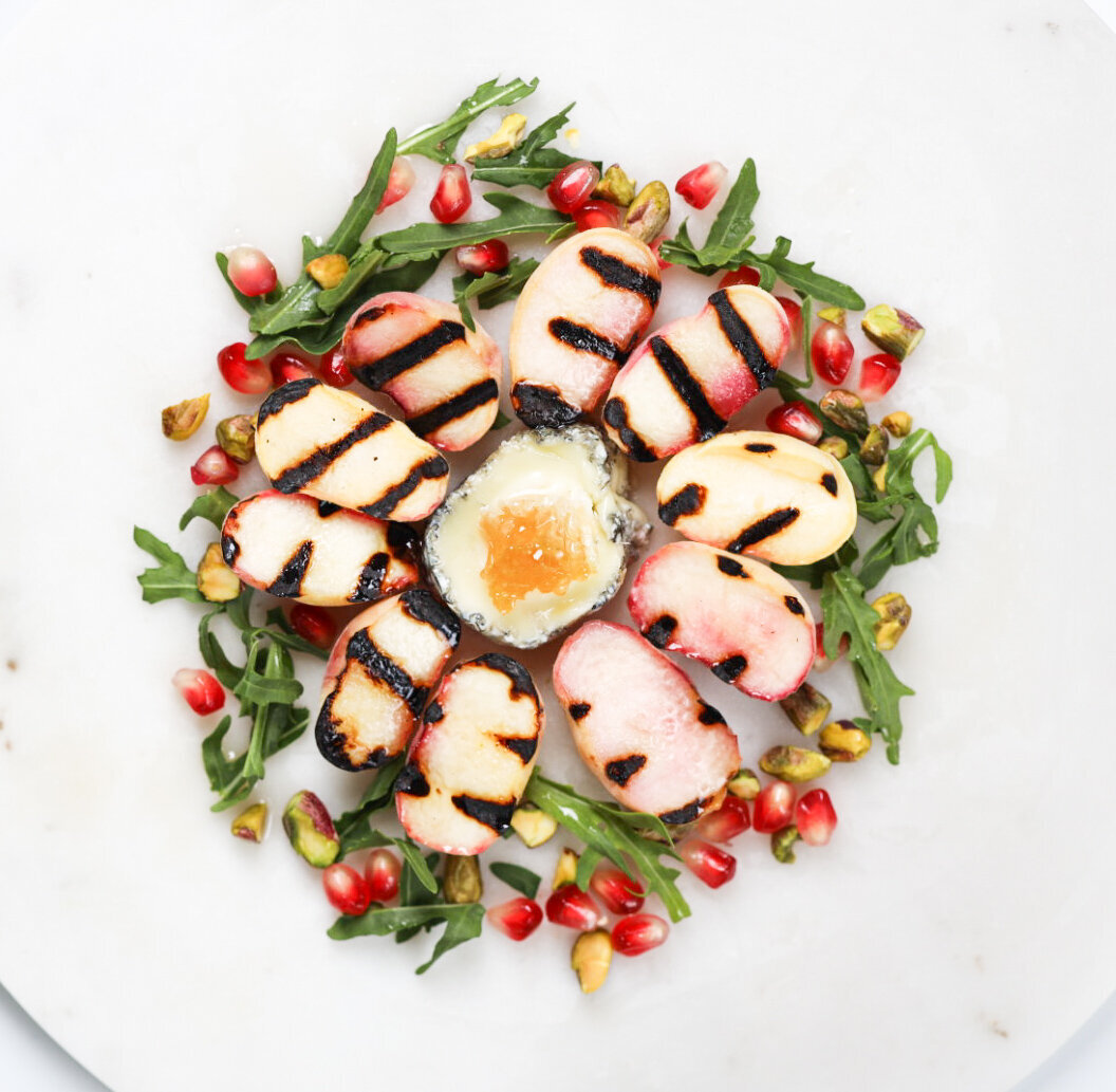 Goat Cheese with Grilled Peaches & Honey Goat Cheese with Grilled Peaches & Honey
