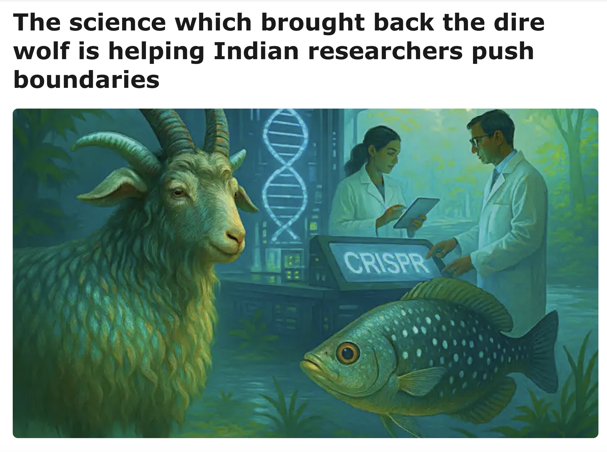 The Sunday Times of India included The Resurrection Quest in a feature piece by journalist Shruti Sonal on the use of 'de-extinction tech' in human healthcare.