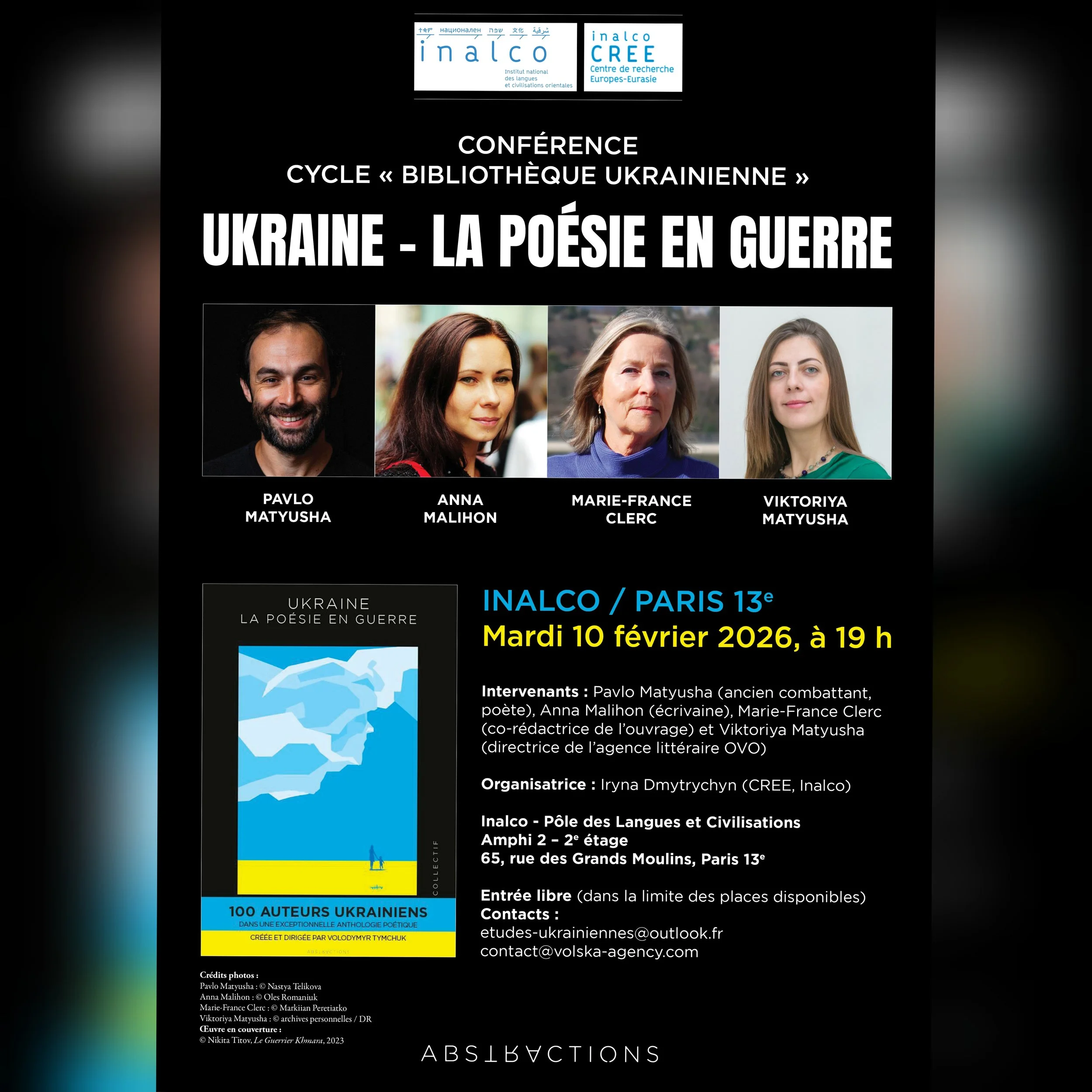 “UKRAINE – LA POÉSIE EN GUERRE” :  CONFÉRENCE INALCO, PARIS – CYCLE “BIBLIOTHÈQUE UKRAINIENNE”