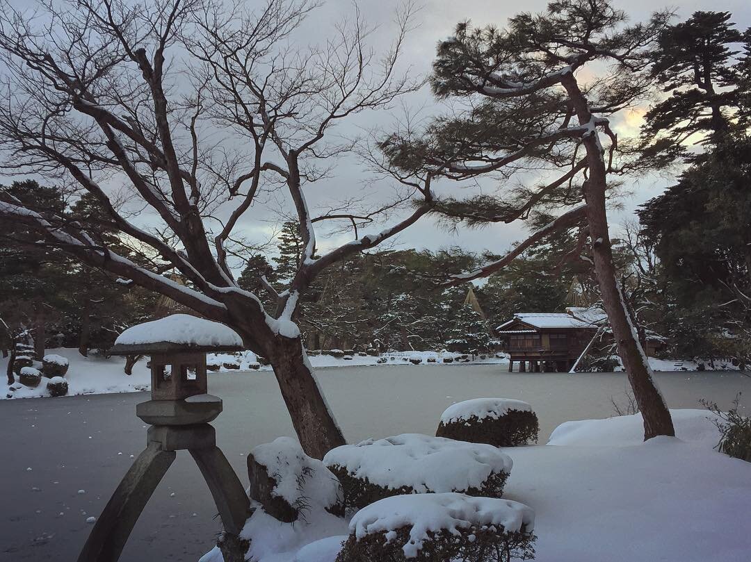 #moodygrams #wu_japan #instagramjapan #ig_japan #jp_gallery #japan_daytime_view #japan #kanazawa #park #naturephotography #nature #tree #snow #ice #pond #picture_to_keep #ptk_japan #sunset #romantic #composition #wanderlust #travel #travelphotography