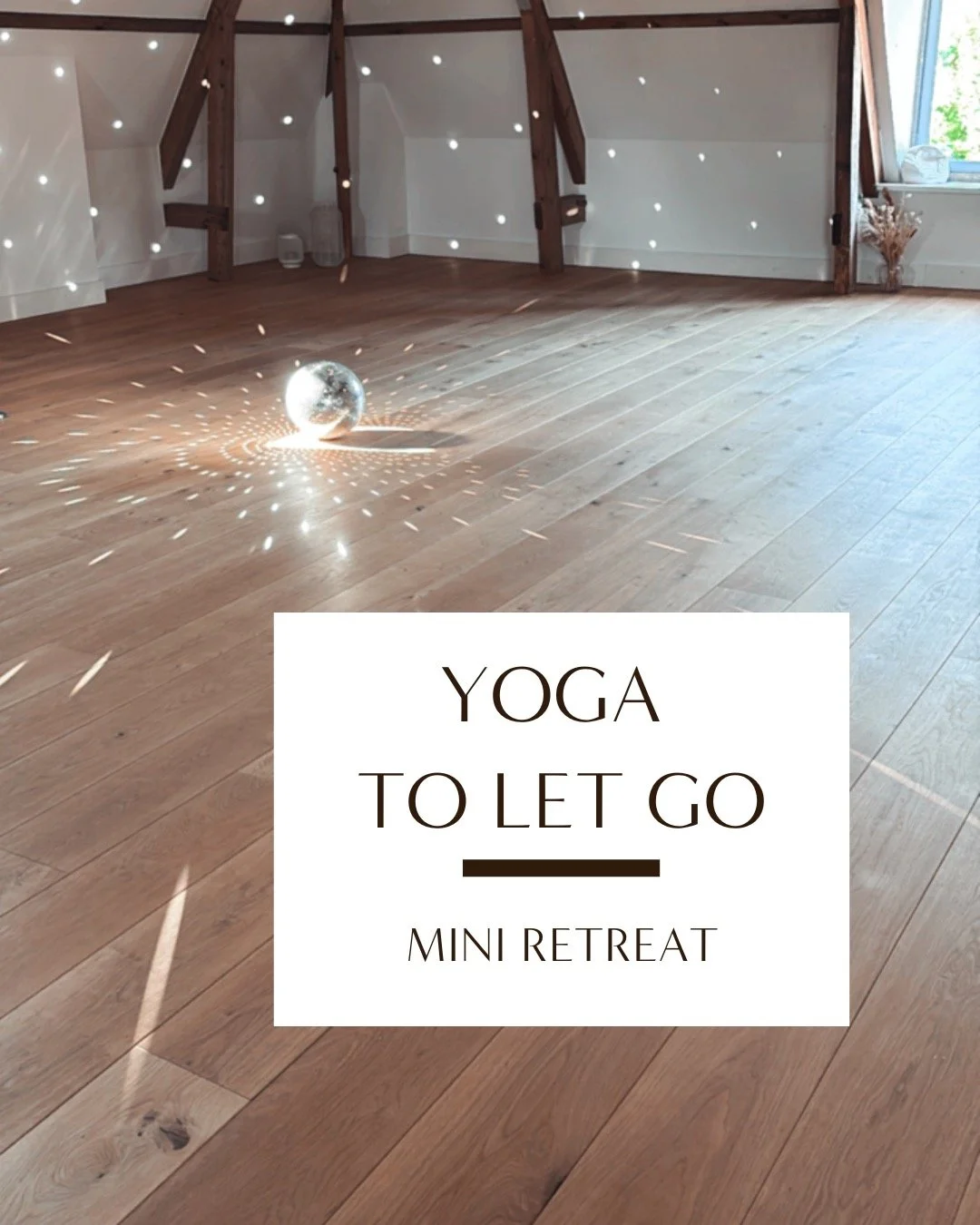 Yoga to Let Go &ndash; Mini Retreat 🪩
Een middag helemaal voor jou.
Om los te laten, te verzachten, te ademen.
Zodat je met rust en lichtheid de drukke decembermaand in kan gaan. 🌙

Op zondag 30 november neem ik je mee in een zachte practice met Yi