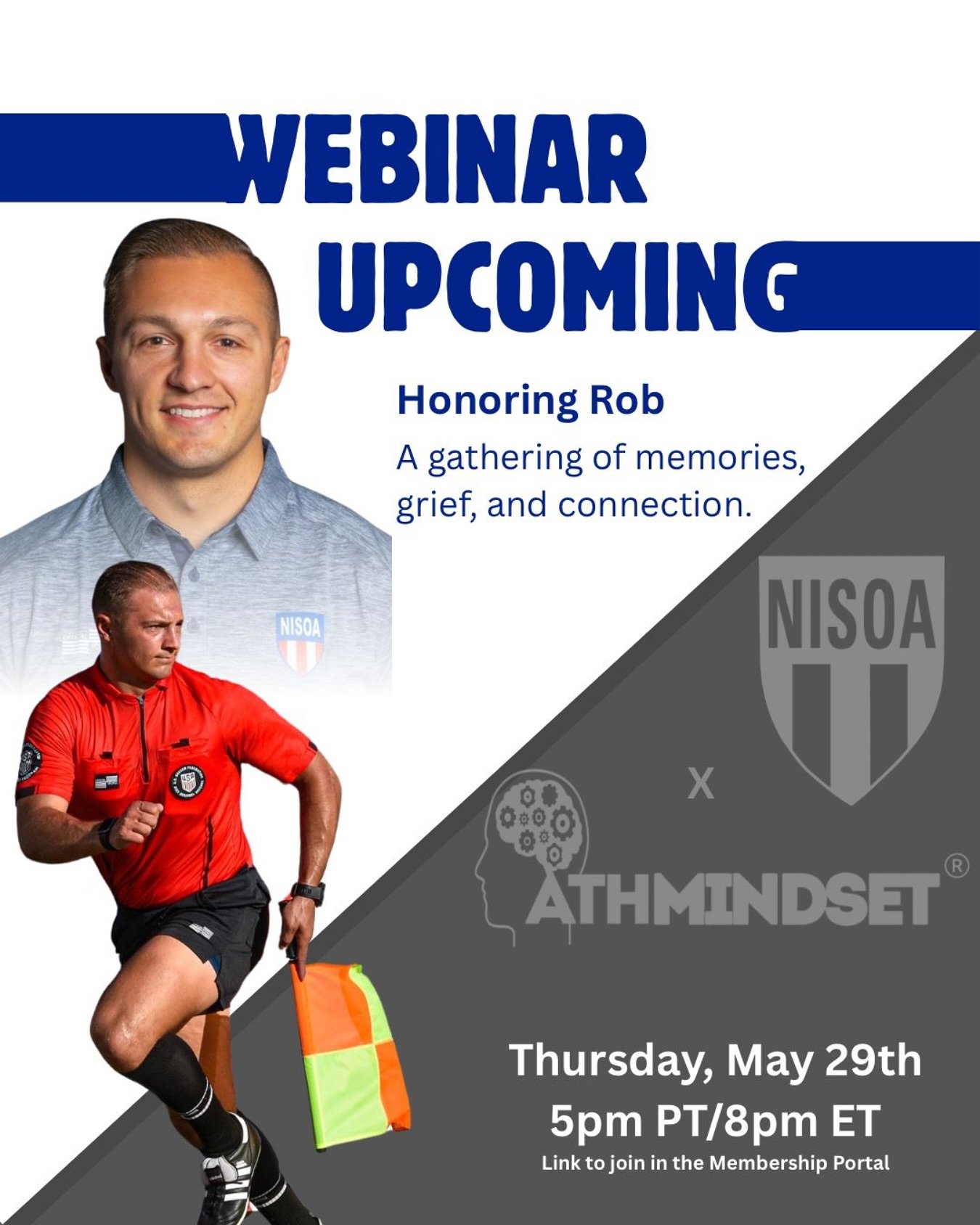 Please consider joining us this Thursday, May 29th. AthMindset will be leading the gathering for memories, grief, and connection in honor of Rob Ruta.❤️

Link in bio 💻