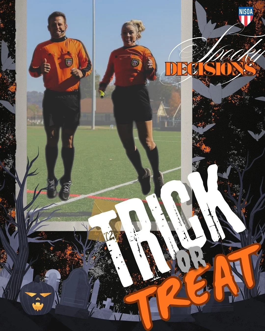 Whether you&rsquo;re spending your Halloween trick-or-treating or out on the pitch officiating, you can count on having to make some spooky decisions&hellip;some spookier than others👻😉

Wishing a Happy &amp; Safe Halloween to our NISOA Family🎃