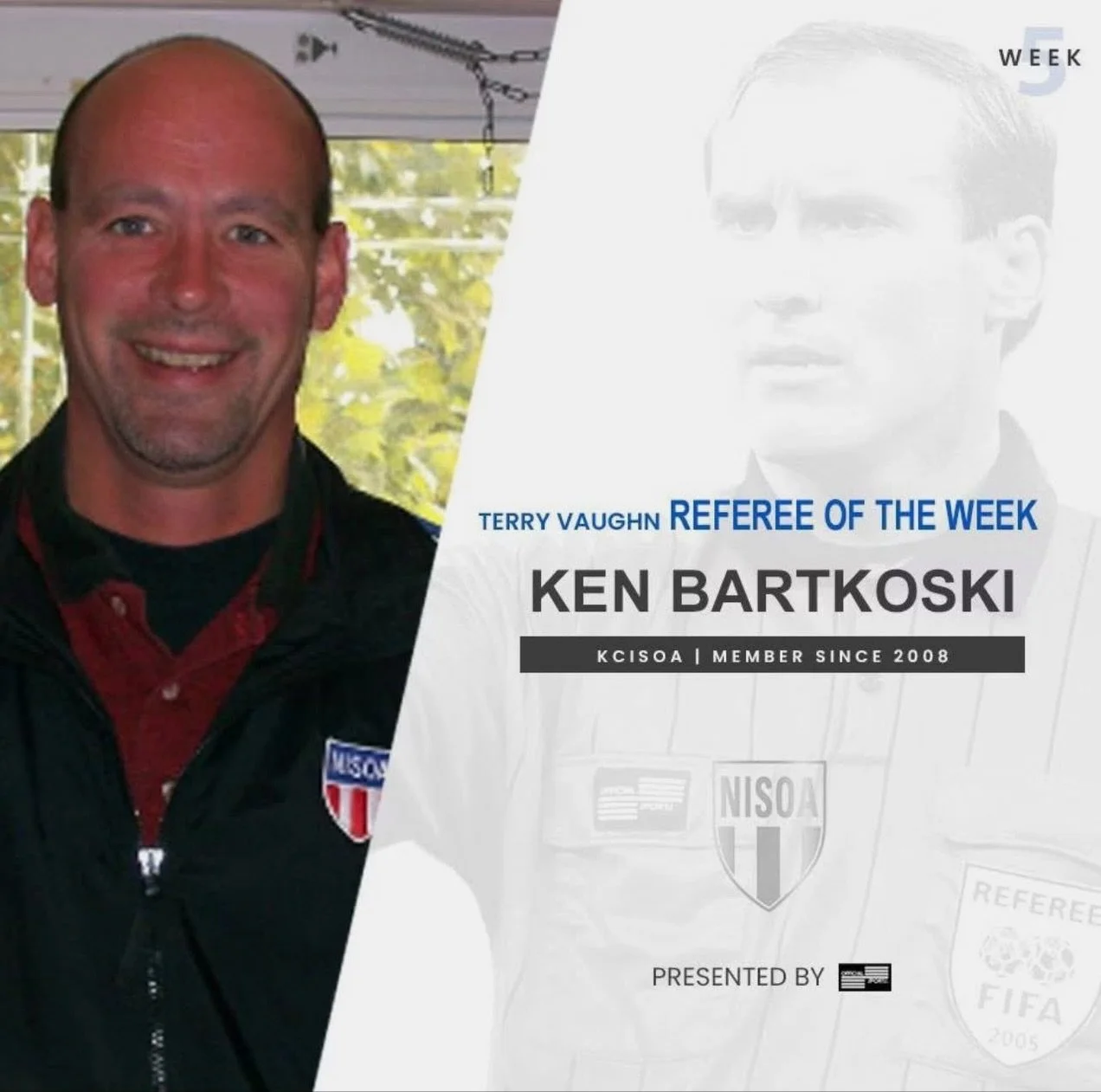 Congratulations to Ken Bartkoski on being selected as the Week 5 Terry Vaughn Referee of the Week Award Winner! 

#NISOA #TVRefOfTheWk