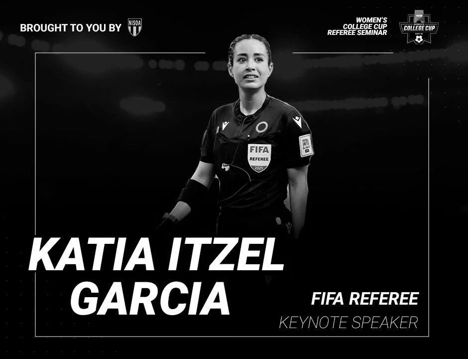 NISOA is excited to announce Katia Itzel Garcia as the Keynote Speaker for the 2025 Women&rsquo;s College Cup Seminar⚽️🎤✨

⭐️ FIFA Mexico
⭐️ 2022 U17 Women&rsquo;s World Cup Final
⭐️ 2023 FIFA Women&rsquo;s World Cup
⭐️ 2024 W Concacaf Gold Cup
⭐️ 2