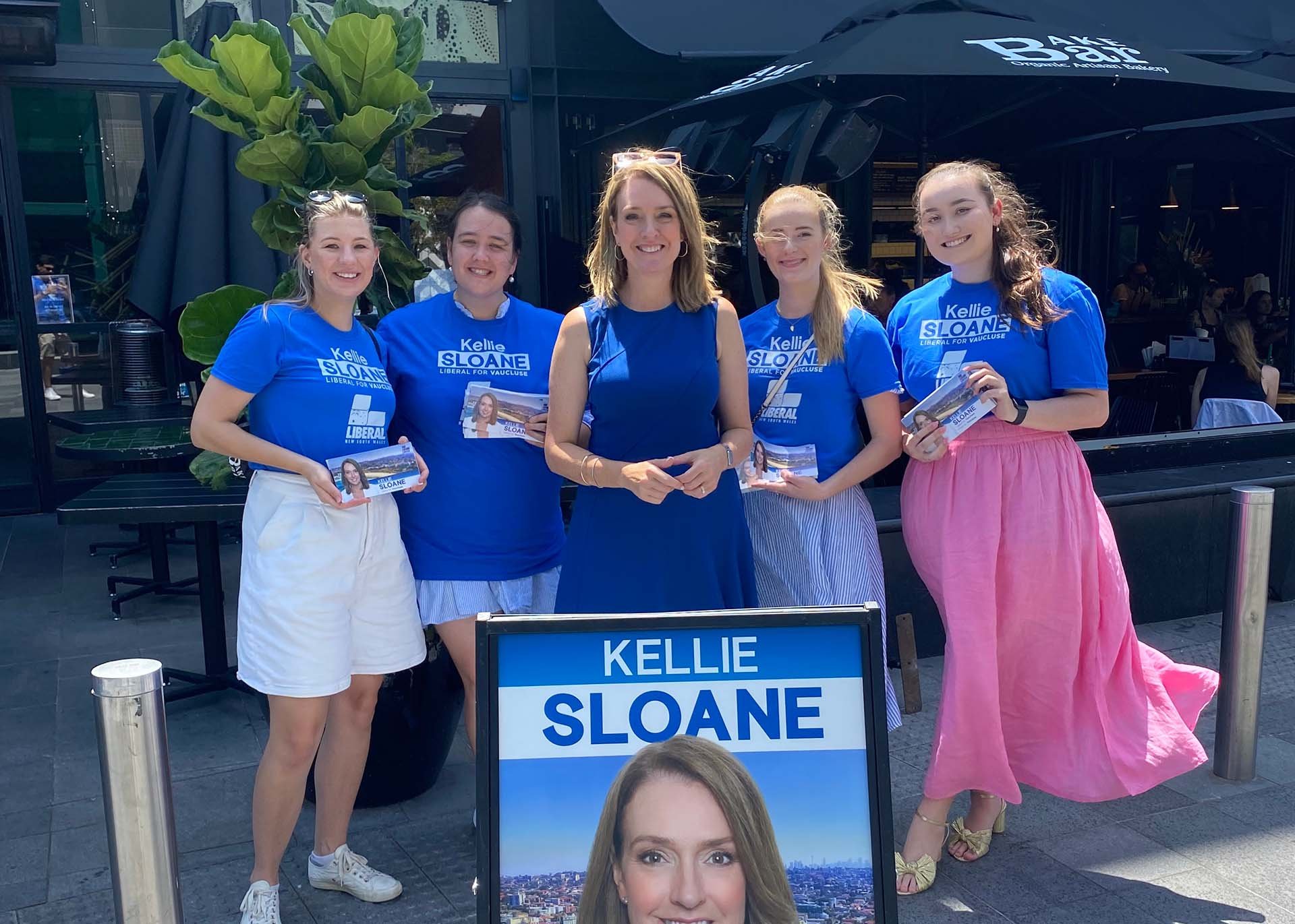 NSW Young Liberals with Kellie Sloane, Liberal for Vaucluse, during the 2023 NSW Election, in Double Bay, 2023