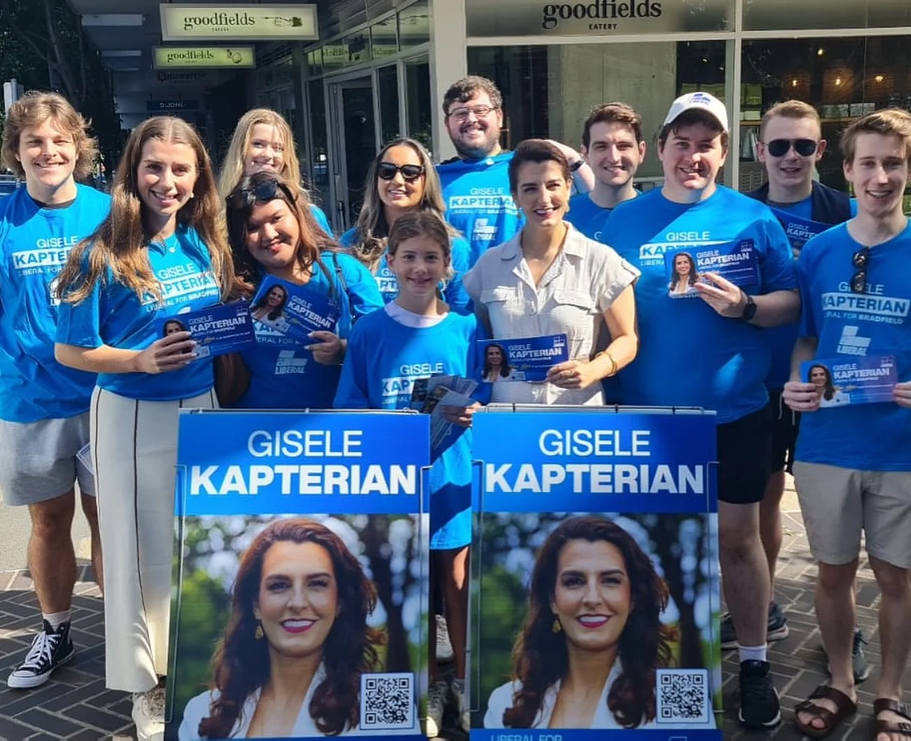 NSW YLs campaign with Gisele Kapterian, Liberal for Bradfield, during the 2025 Federal Election campaign, in Sydney, 2025