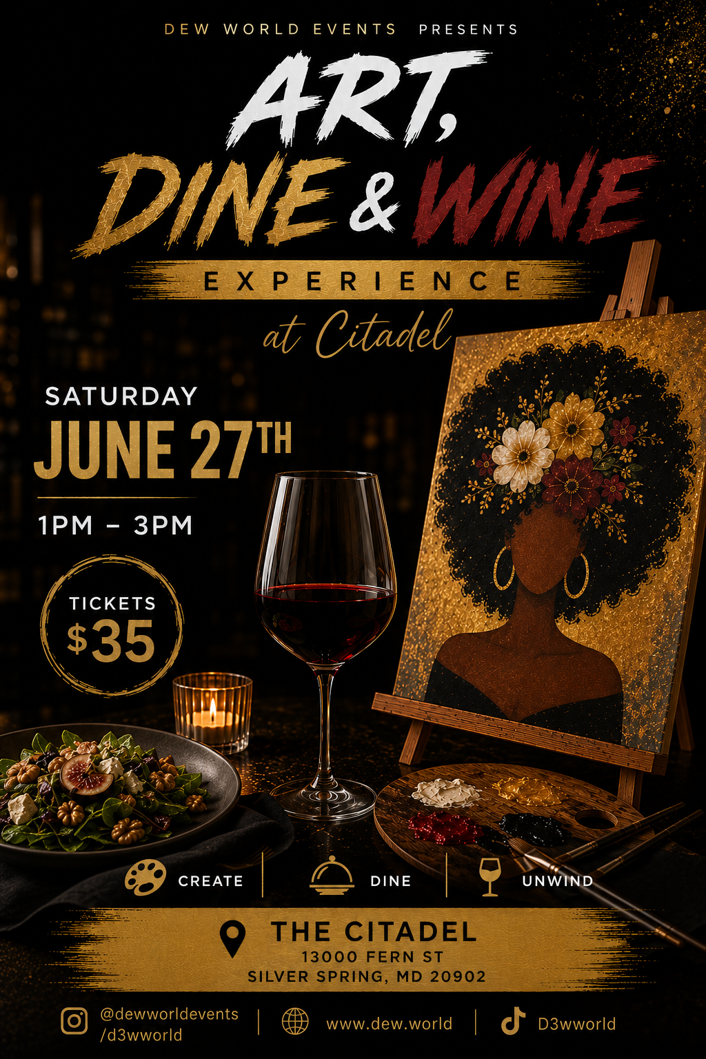 Dew World Events Art, DIne and WIne.png