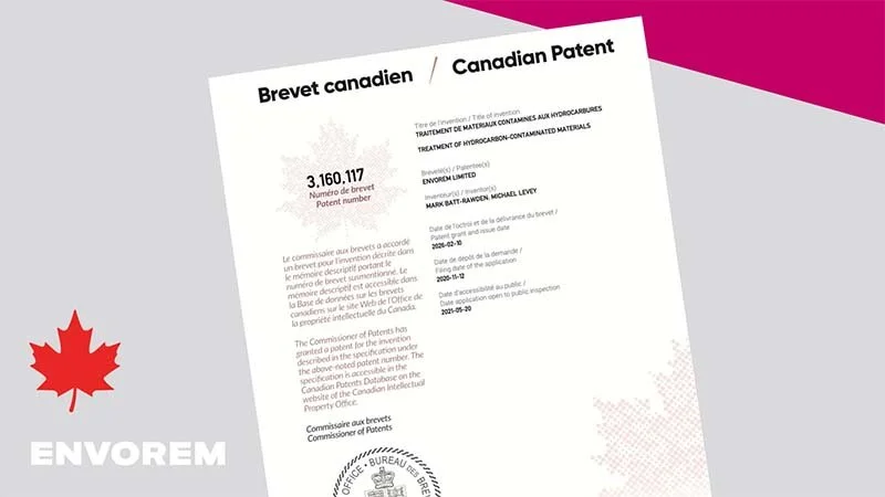 Envorem Secures Third Patent, in Canada, Strengthening Its Global IP Portfolio