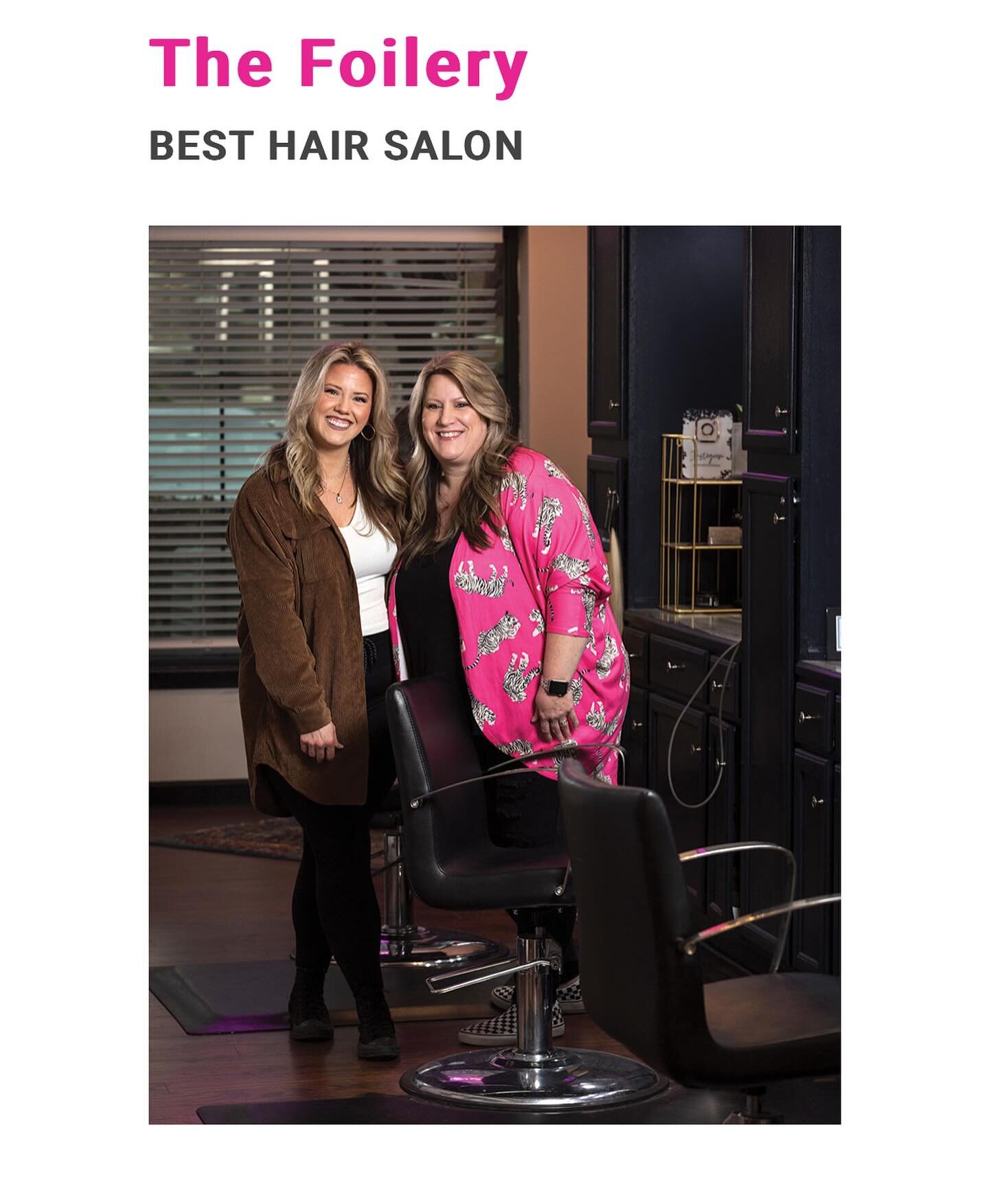 ✨The 2024 Maggie Award results are in! 
 ✅ Best Hair Salon
We are so thankful to have such an amazing team of stylists in our salon.  Thank you to everyone who voted to make this happen. 
.
.
. #thefoilery  #maggieawards2024 #bestsalon #wehavethebest