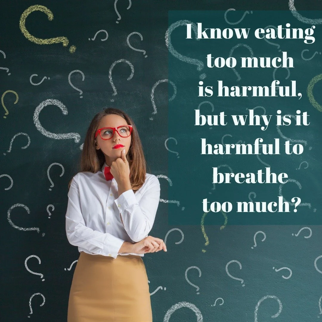 Breathing too much can be just as harmful as overeating. Over-breathing disrupts oxygen delivery, triggers stress, and throws off your body's balance. Breathe less, but better. 🌿✨

3 Reasons Over-Breathing is Harmful:
1️⃣ Reduces Oxygen Delivery &nd