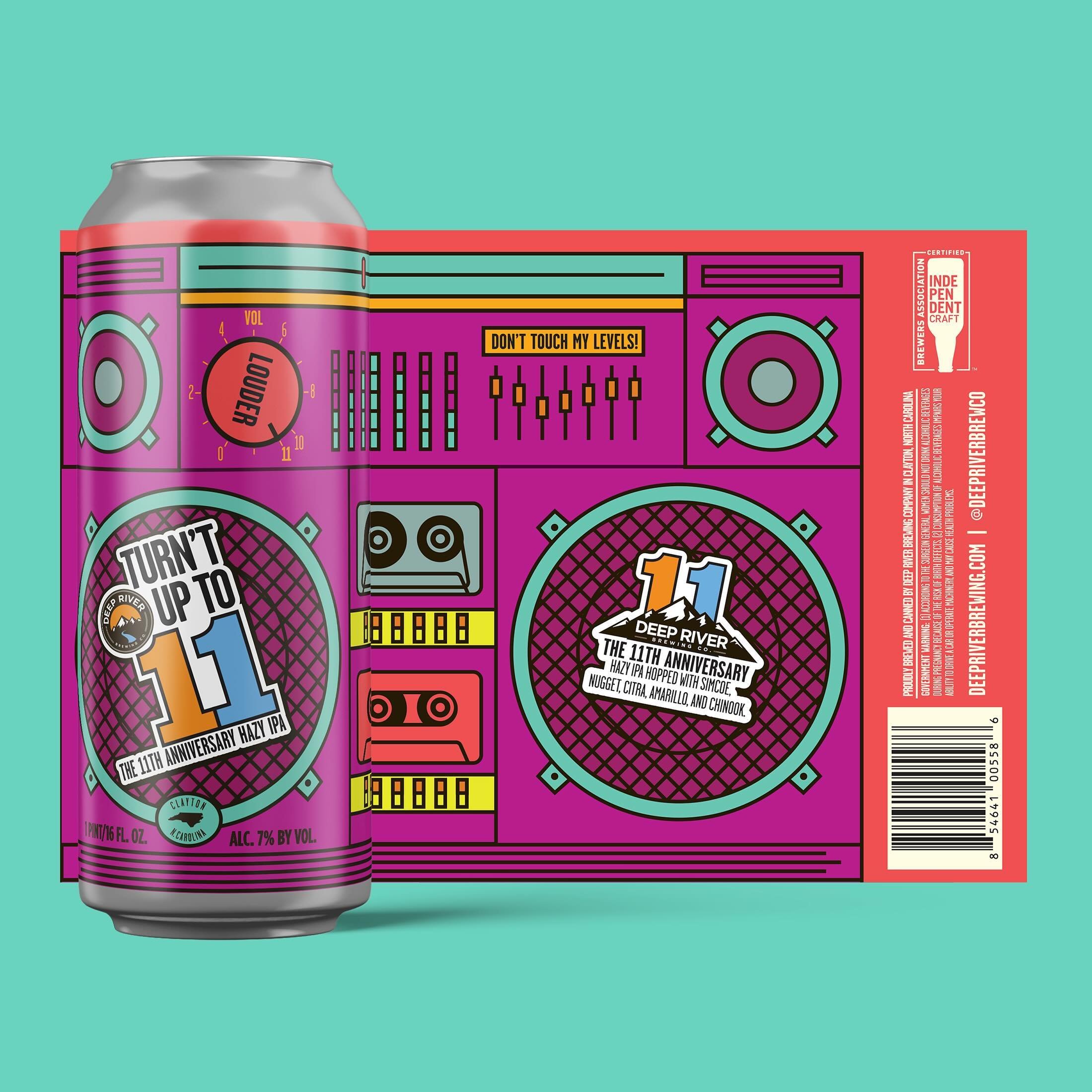 Happy Birthday @deepriverbrewco!! Eleven years of turning up and making #DowntownClaytonNC awesome. Cheers to many many more!

Label design for their 11th anniversary beer, TURNT UP TO 11. 
Buncha new labels coming down the pipe so stay tuned.

#Barb