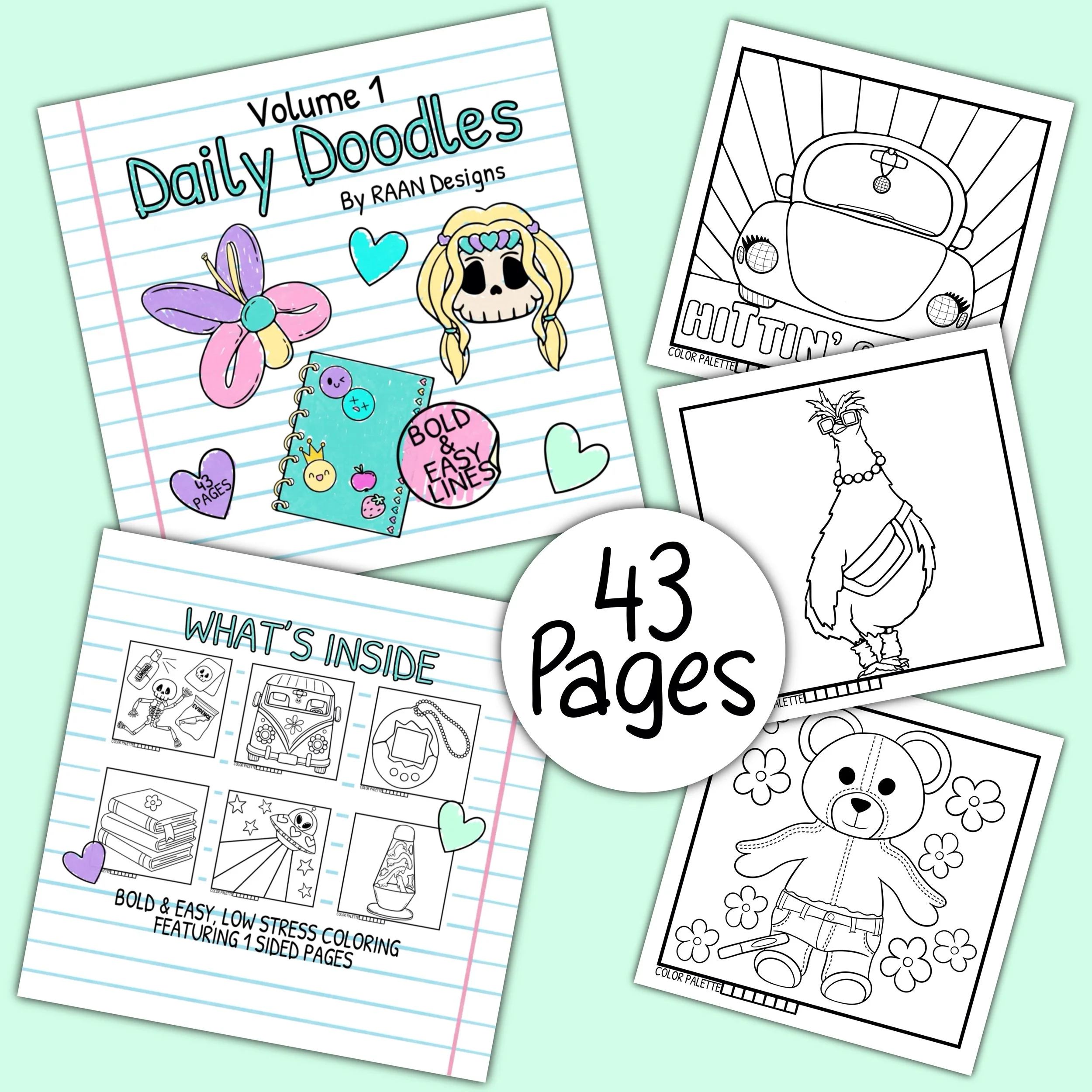 Daily Doodle Volume 1- Digital Coloring Book