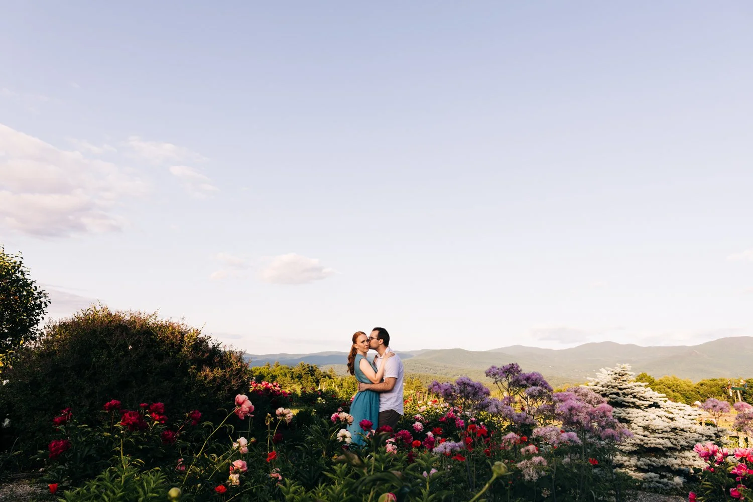 Portrait of a couple at the vermont mountain wedding venue the von Trapp Family Lodge & Resort