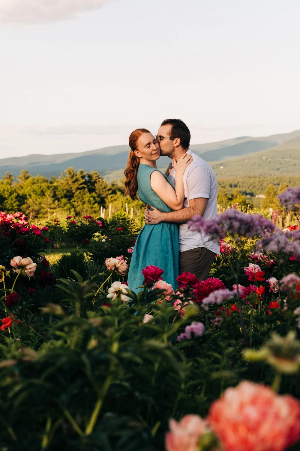 Portrait of a couple at the vermont mountain wedding venue the von Trapp Family Lodge & Resort