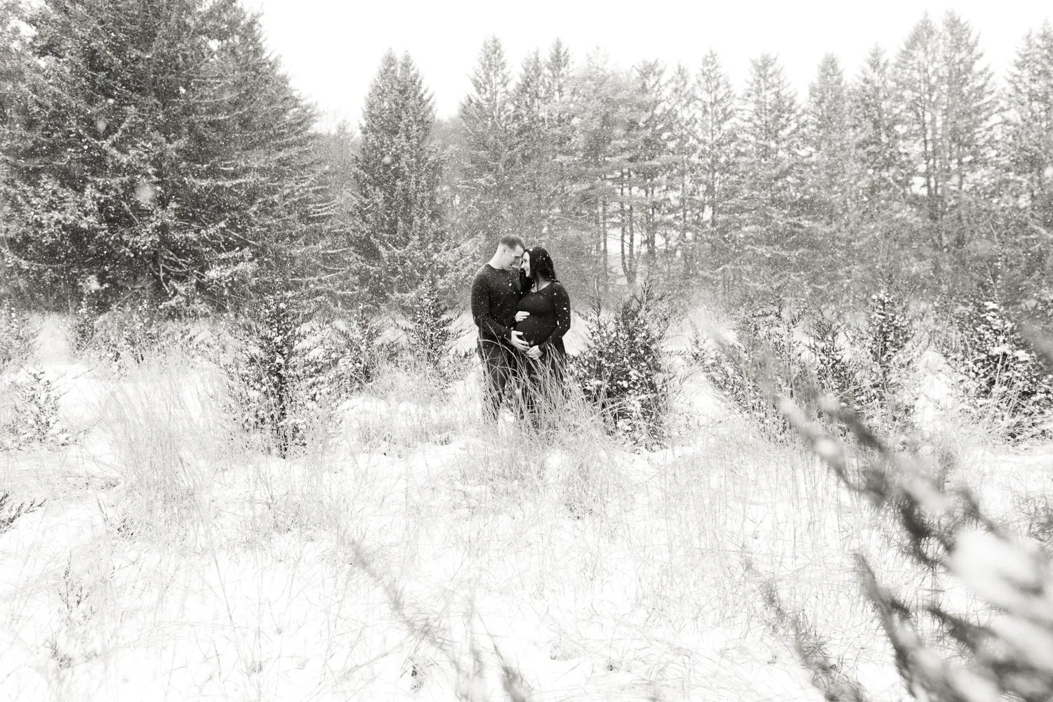Kayla and Joey’s Winter Maternity Session in Western Massachusetts