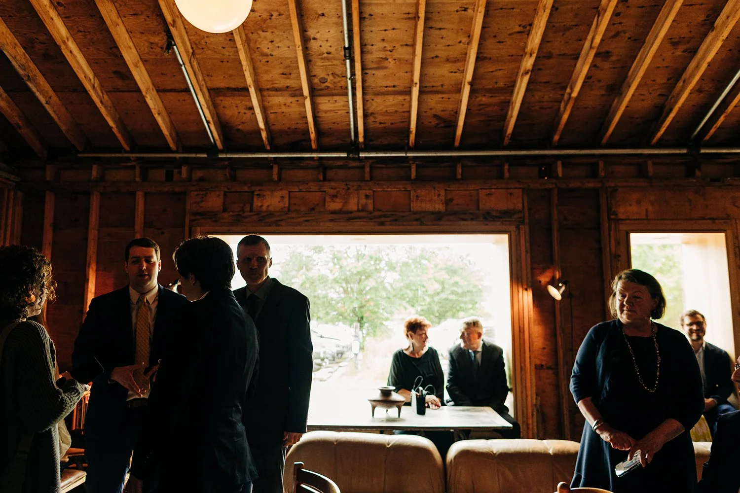 guests gather for a wedding at tourists in north adams, massachusetts