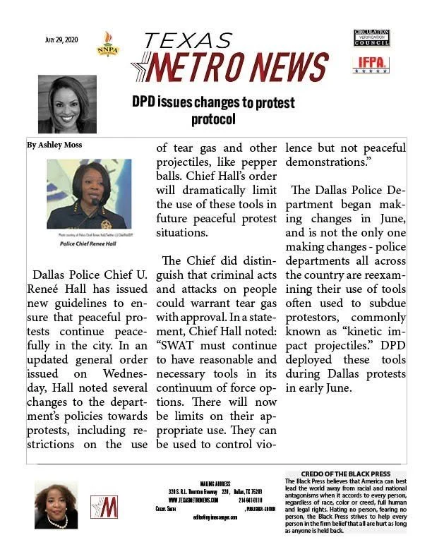 TEXAS METRO NEWS: DPD Cites Changes To Rally, Protest Protocol