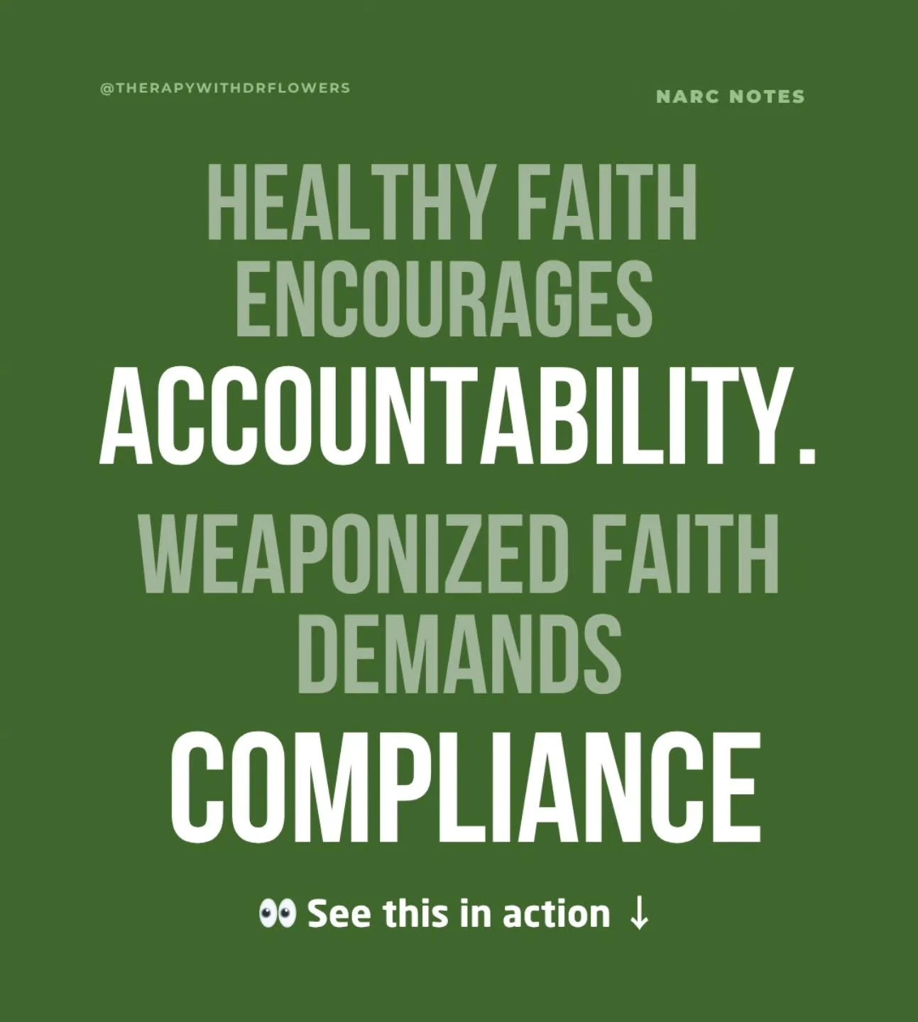 🚩 Not every Bible verse is being used to heal.

Sometimes scripture gets twisted to avoid accountability, pressure forgiveness, or shame someone for having boundaries.

The issue isn't faith.

The issue is when faith is used to protect harmful behav