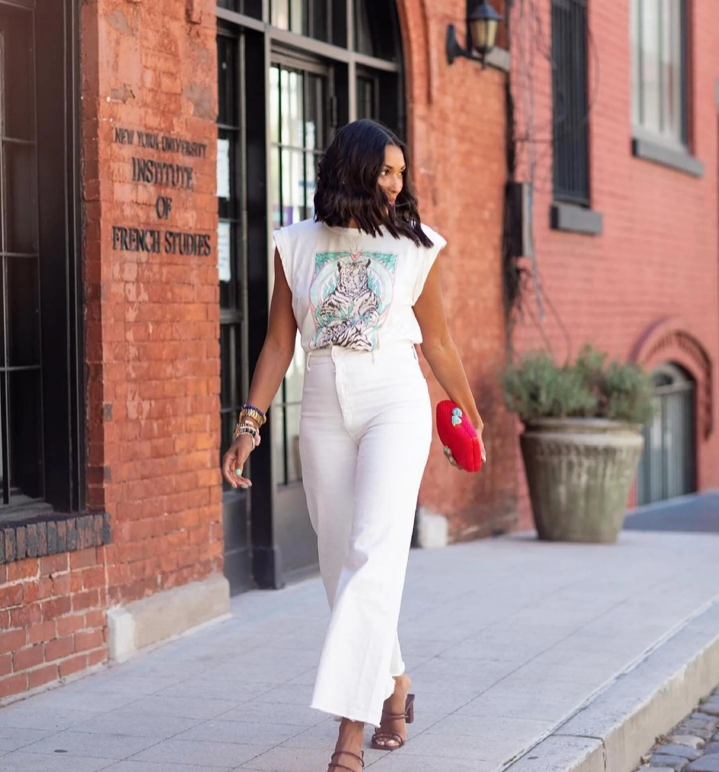 Finally our collab w/ @lovefashionfriends is live and in stores!  Visit her page for a link to shop ASAP 🤍 #strength #graphictee #summertee #muscletank #bloggerstyle