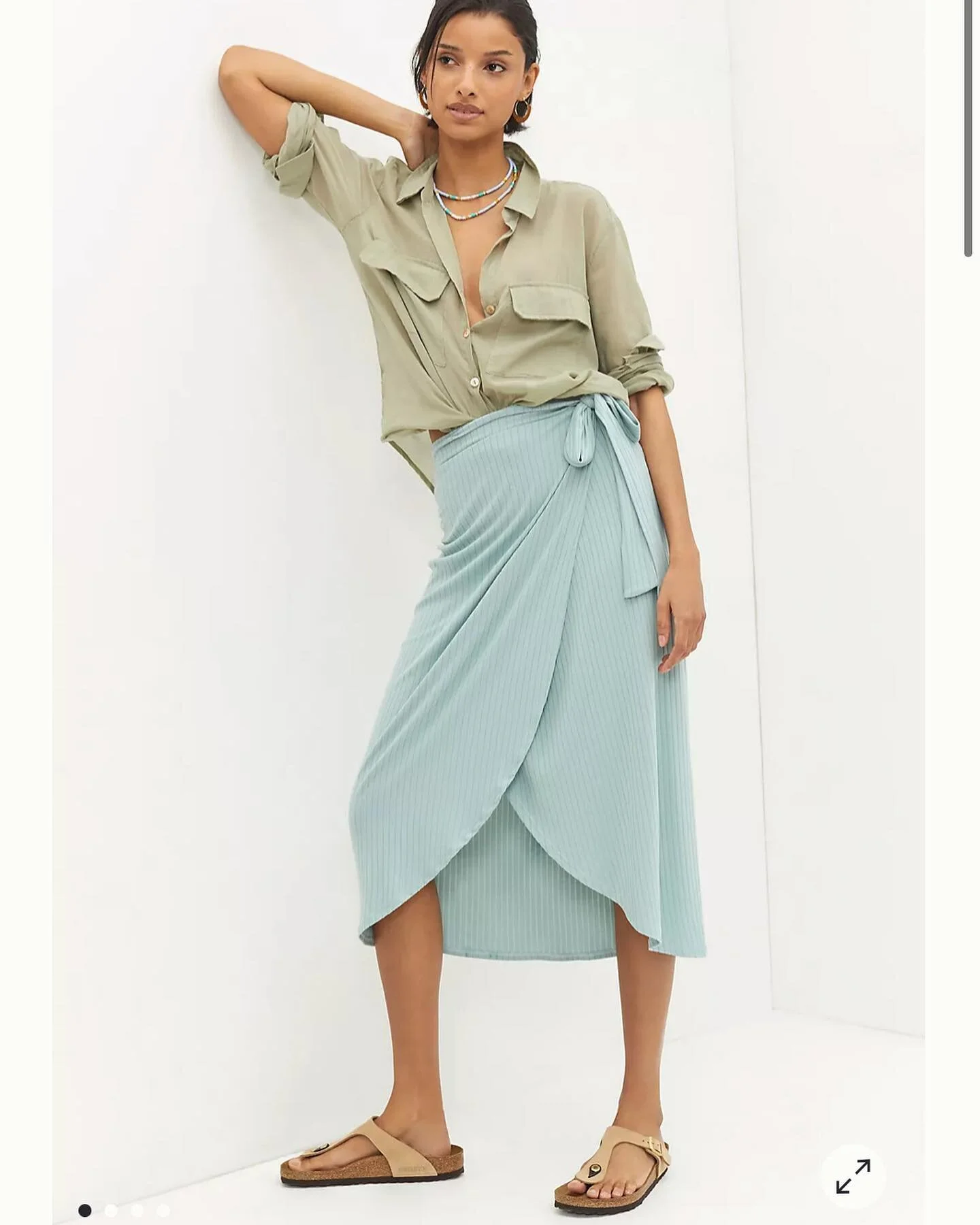 En Elly Wrap Mini Skirt @anthropologie in the most luscious pastels 🍦 #wrapskirt #summer #lounge #comfy #rib #pastels #midi