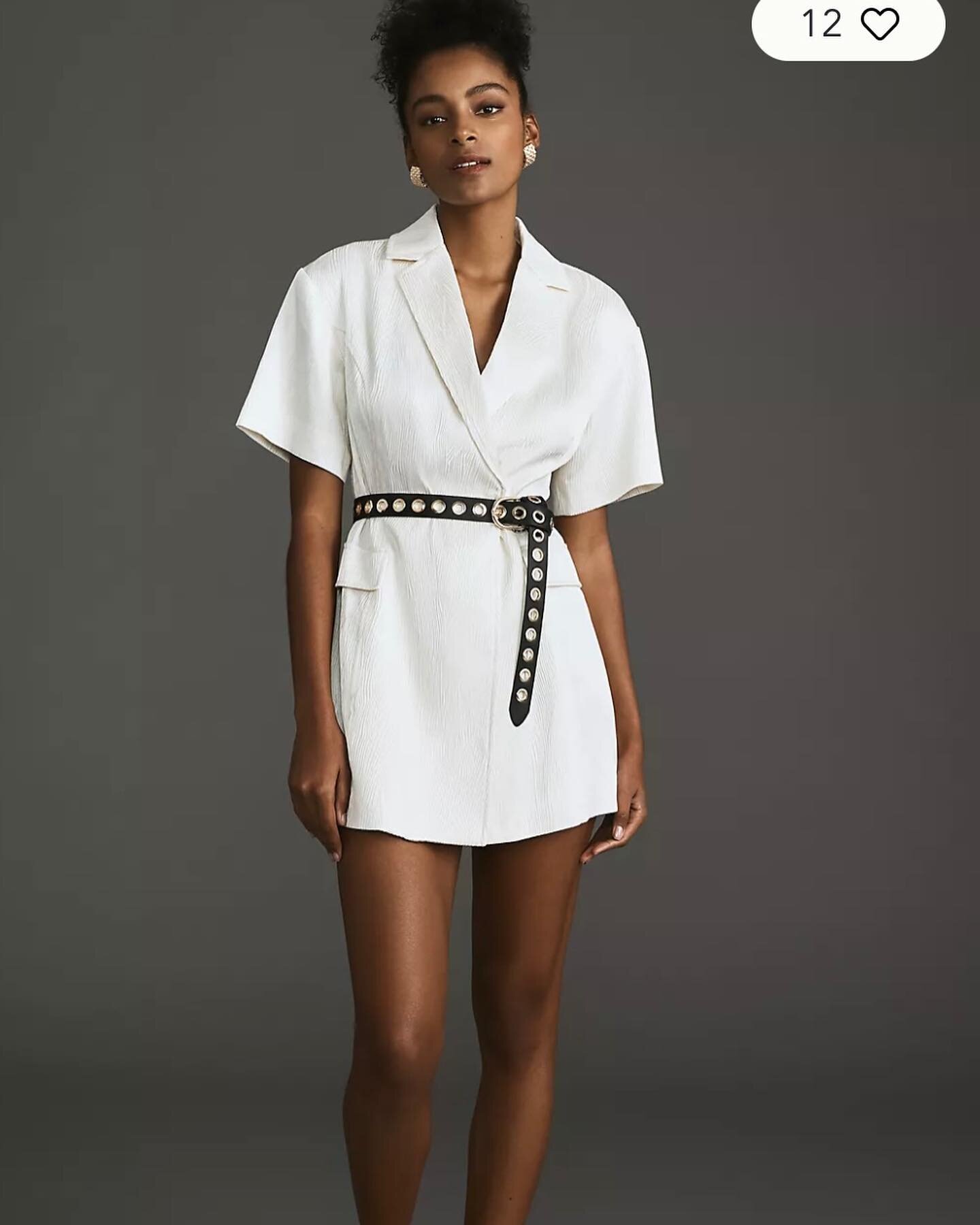4SI3NNA Lorenzo Belted Blazer Dress @anthropologie #texture #blazerdress #menswearinspired #whitedress