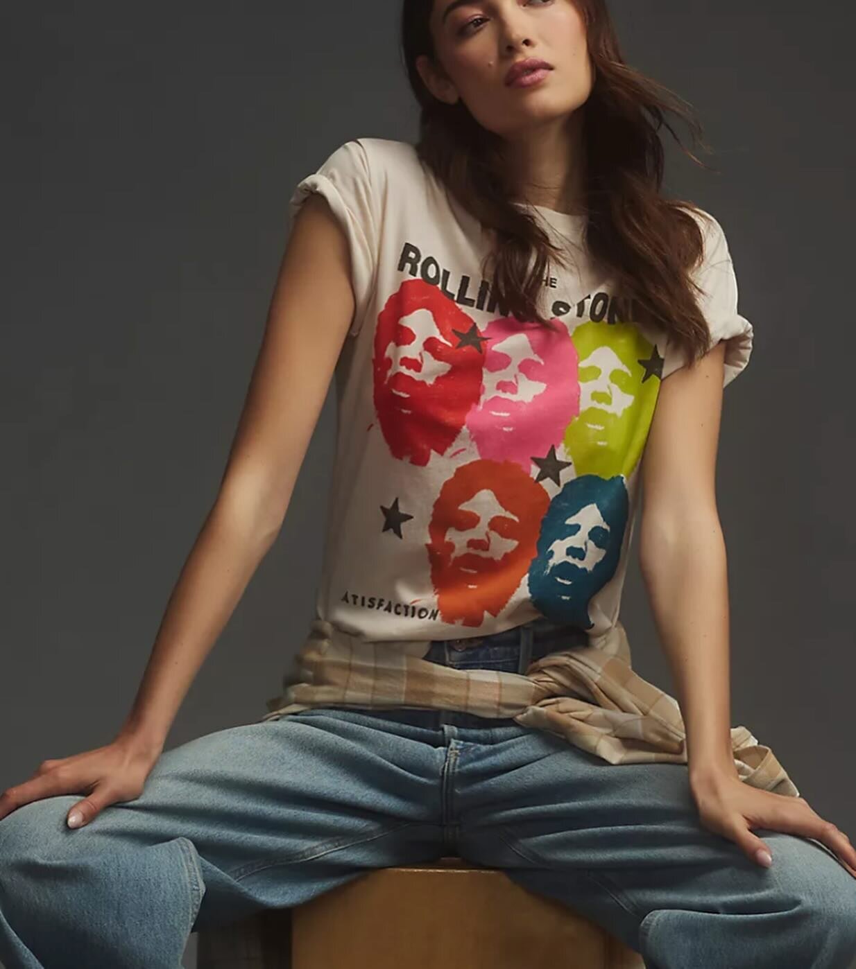 LetLuv Rolling Stones Graphic Tee @anthropologie #rollingstones #graphictees #bandtees #rocknroll #colorblock