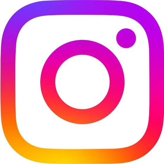 Instagram logo with a multicolor gradient outline and a white background.
