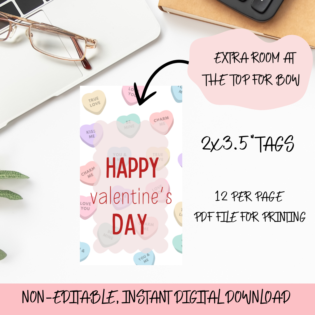 Printable- Conversation Heart Tag