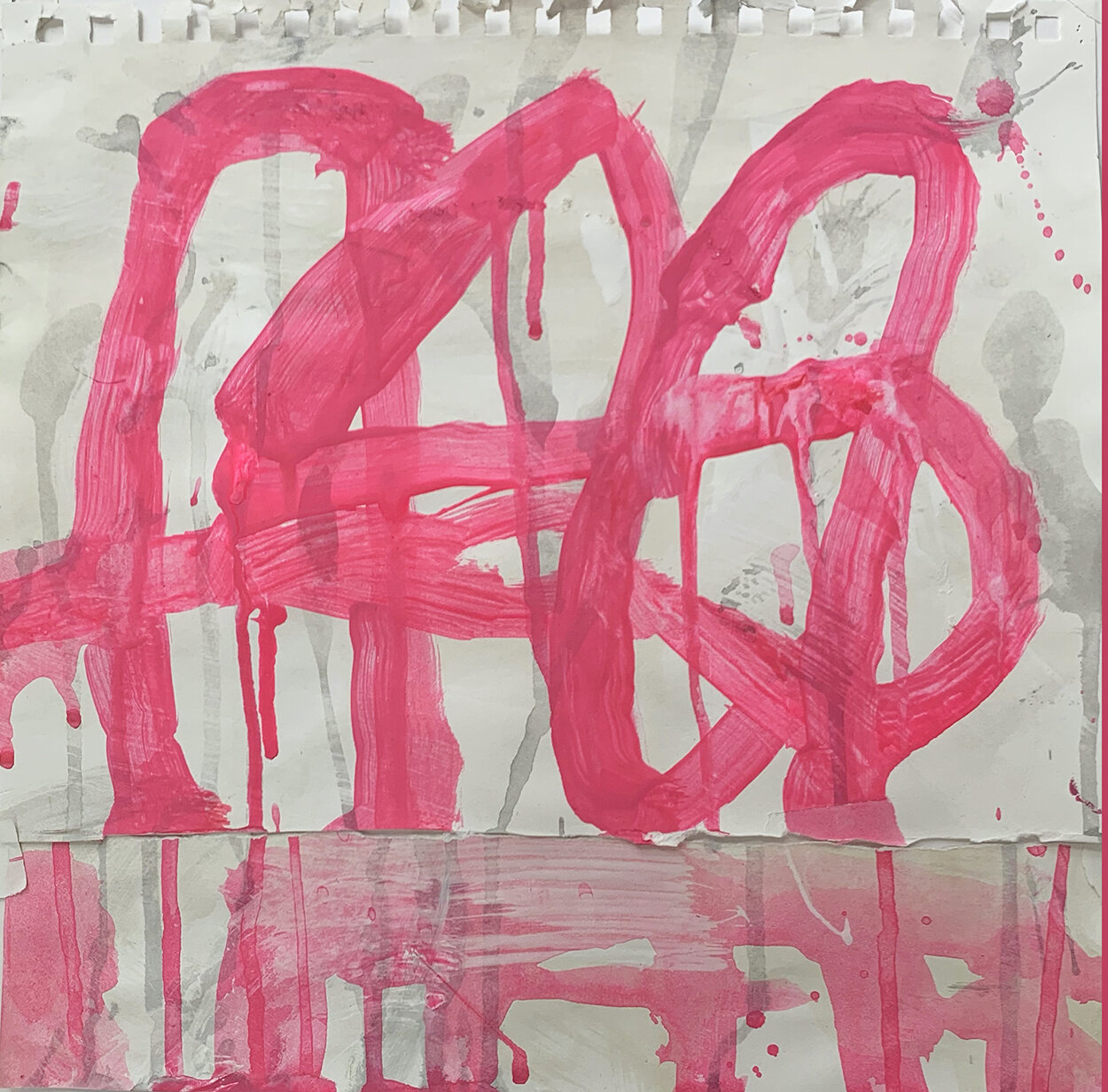    Pink Loops   11 x 11” Ink on Sketchbook paper 