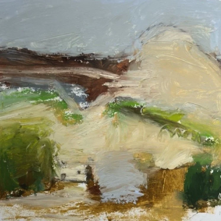 Rock cabin in Palo Duro  -Oil sticks on  paper. 8 x 8”