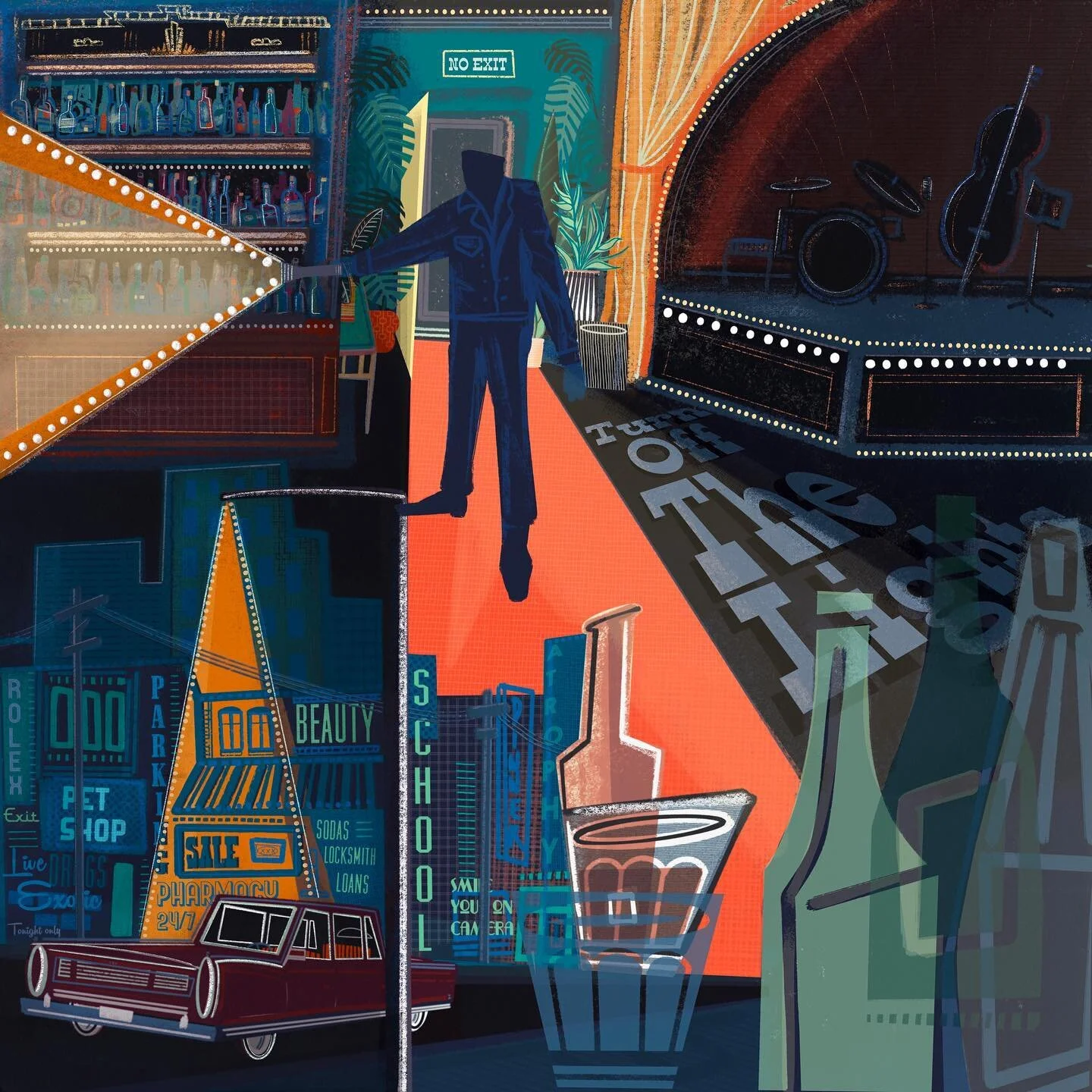 When the musics over...
Swipe for details and process 🎟

#ustreetmusichall #truegrittexturesupply #retrosupplyco #retrosupply #procreate #acreativedc #dcartist #ipadartist #midcenturymodern #retroart #designcuts #vividlimbo #retrosupplybrushes #proc