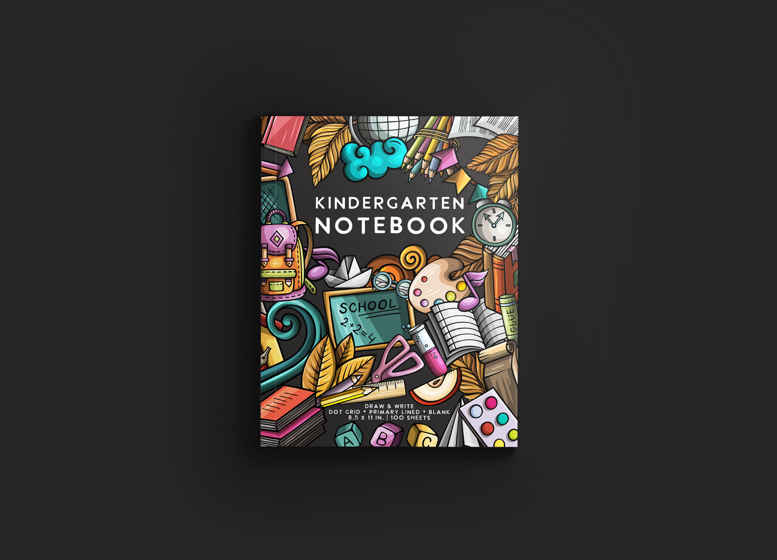 Kindergarten Notebook Cover Doodle Series Mockup.png