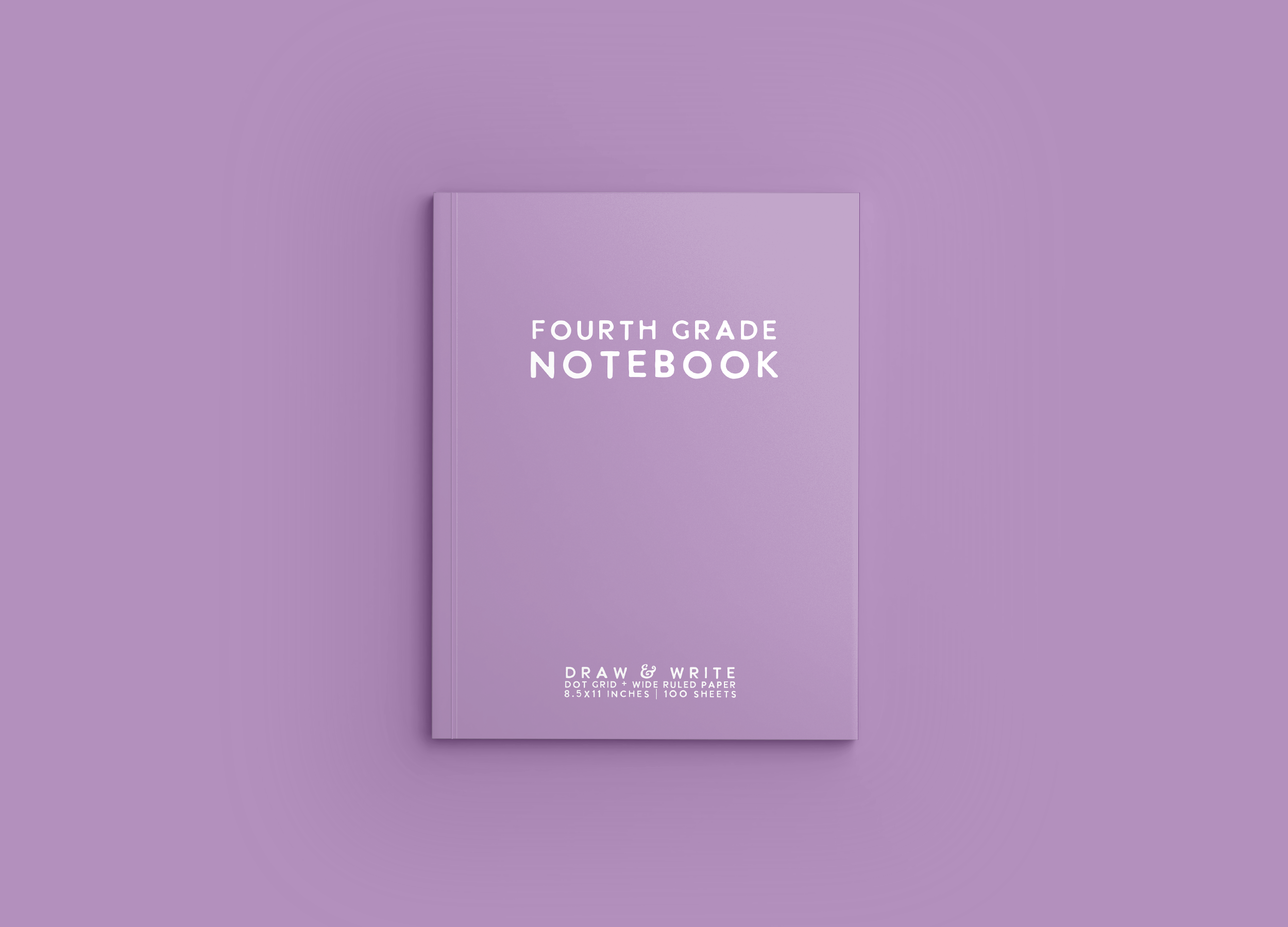 Mockup FOURTH GRADE Notebook Cover - 11 Light Purple.png