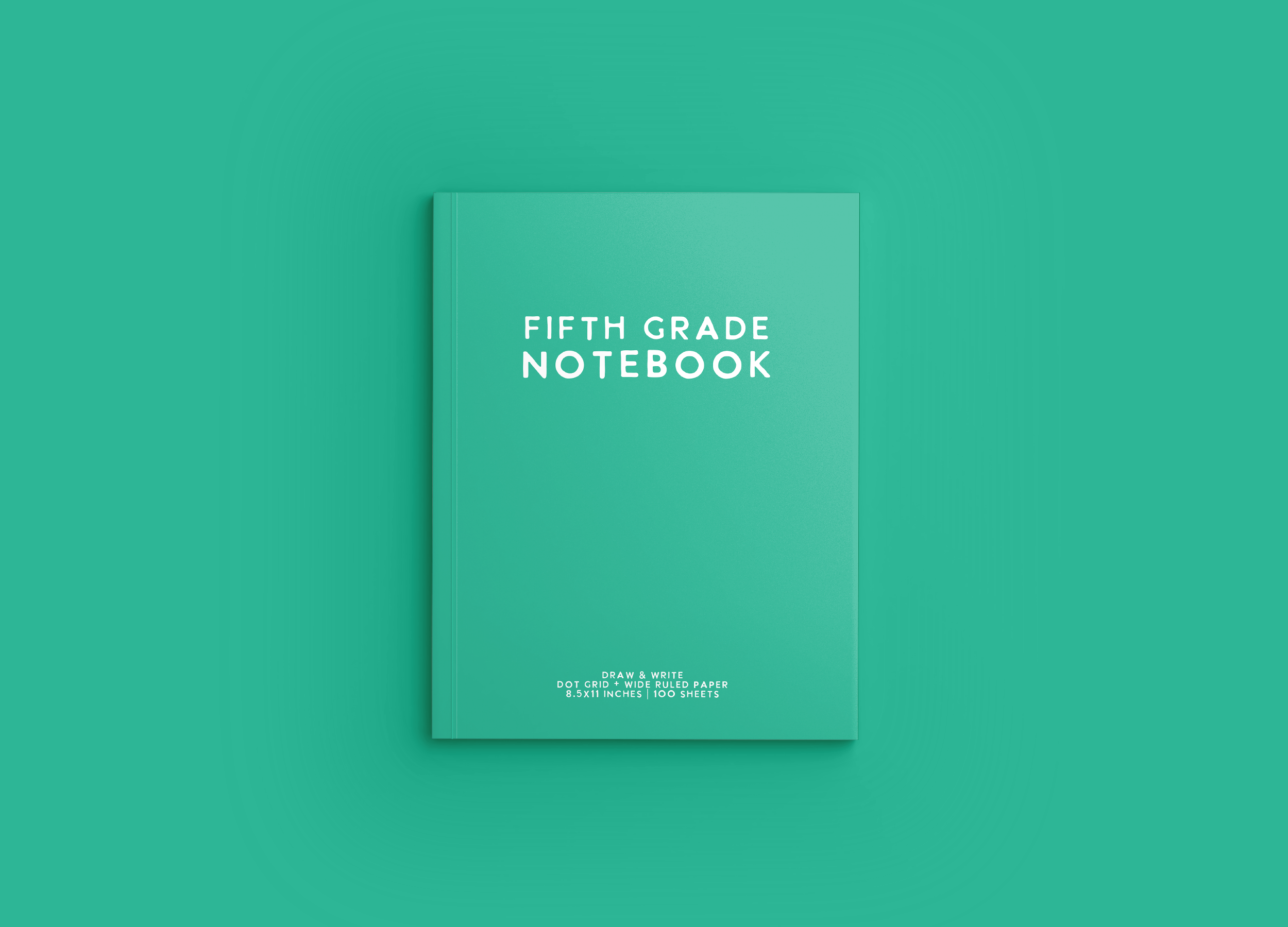 FIFTH GRADE Notebook Cover - 08 Teal Mockup.png