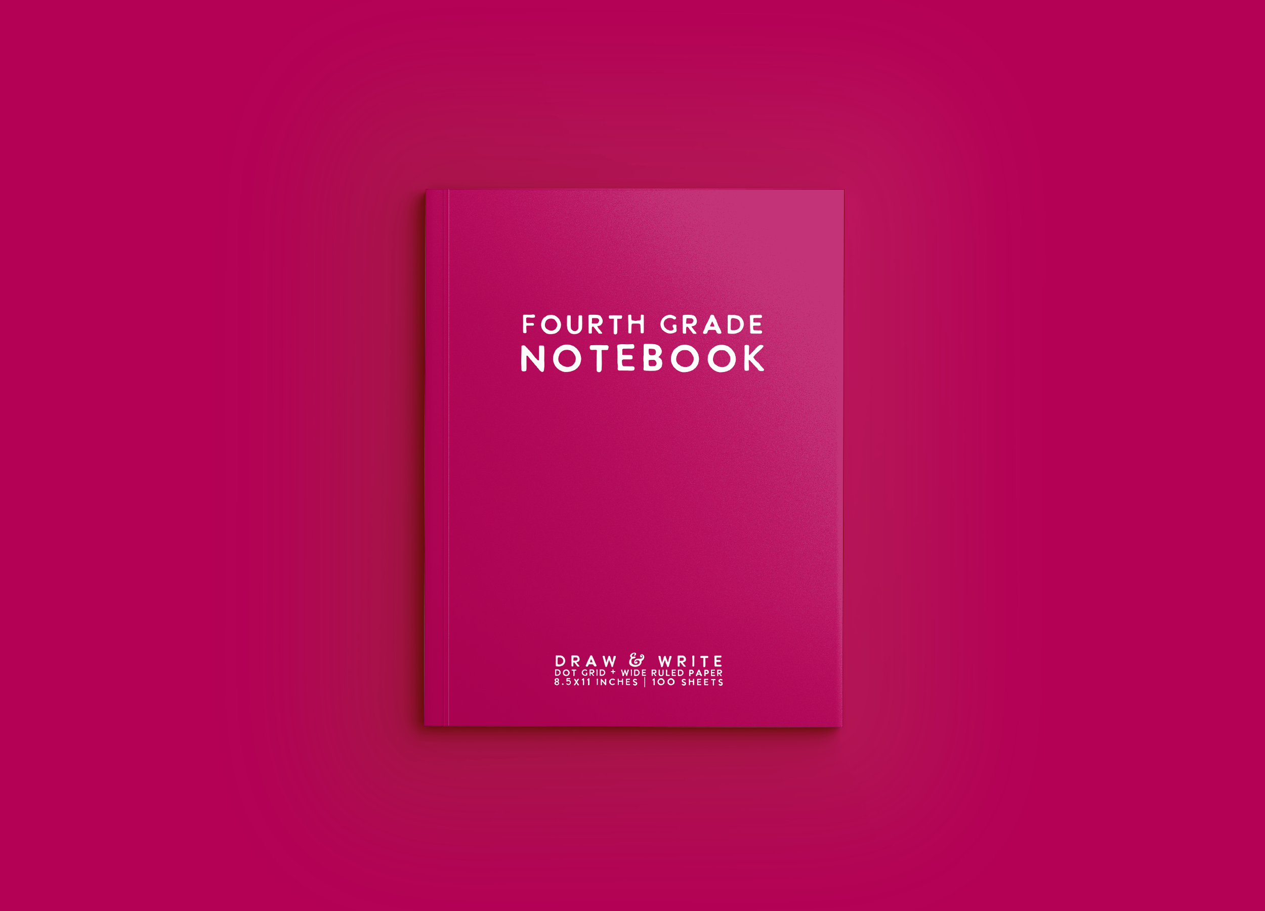 Mockup FOURTH GRADE Notebook Cover - 02 Dark Pink.png