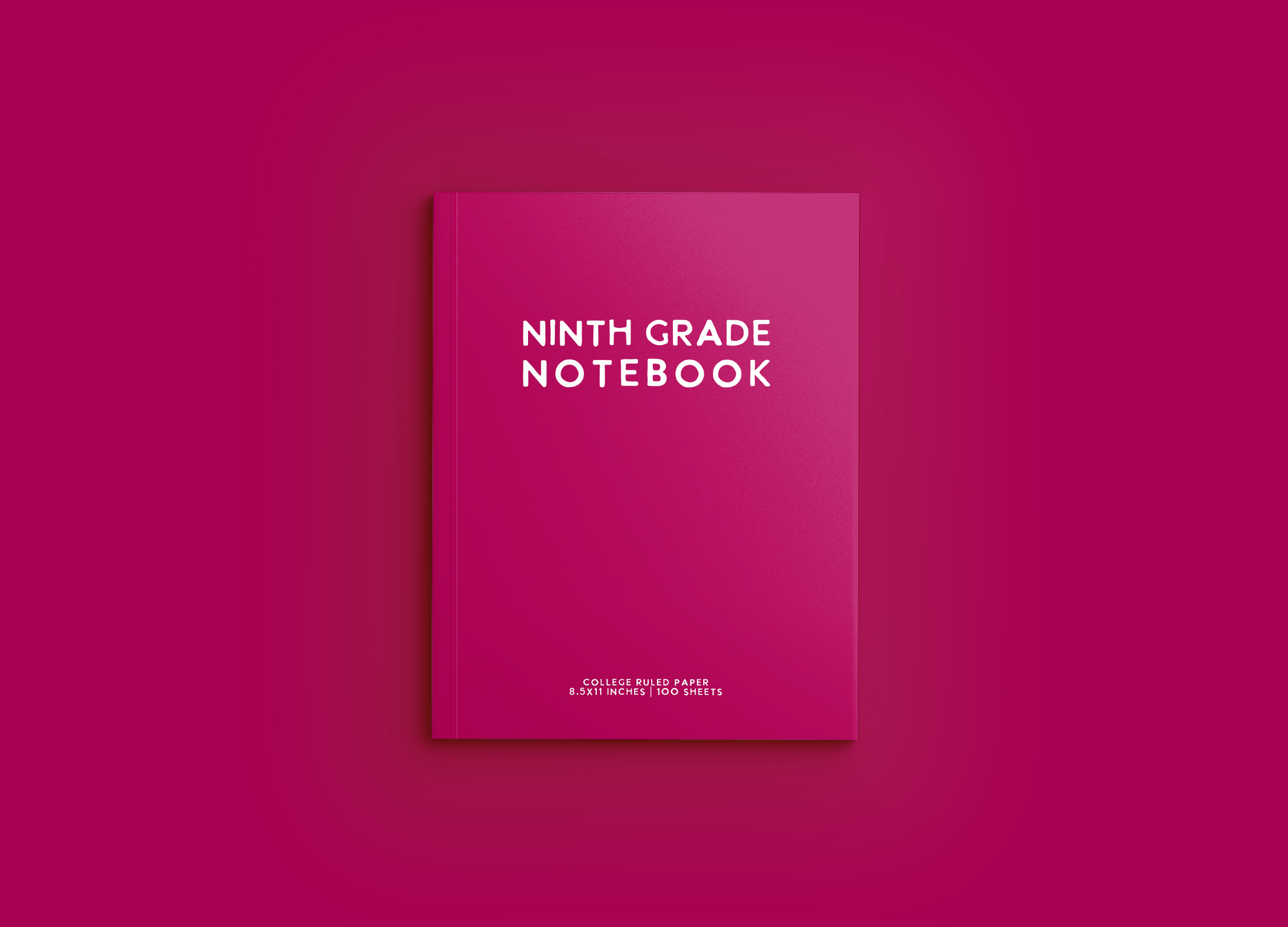 NINTH GRADE Notebook Cover - 02 Dark Pink Mockup.png