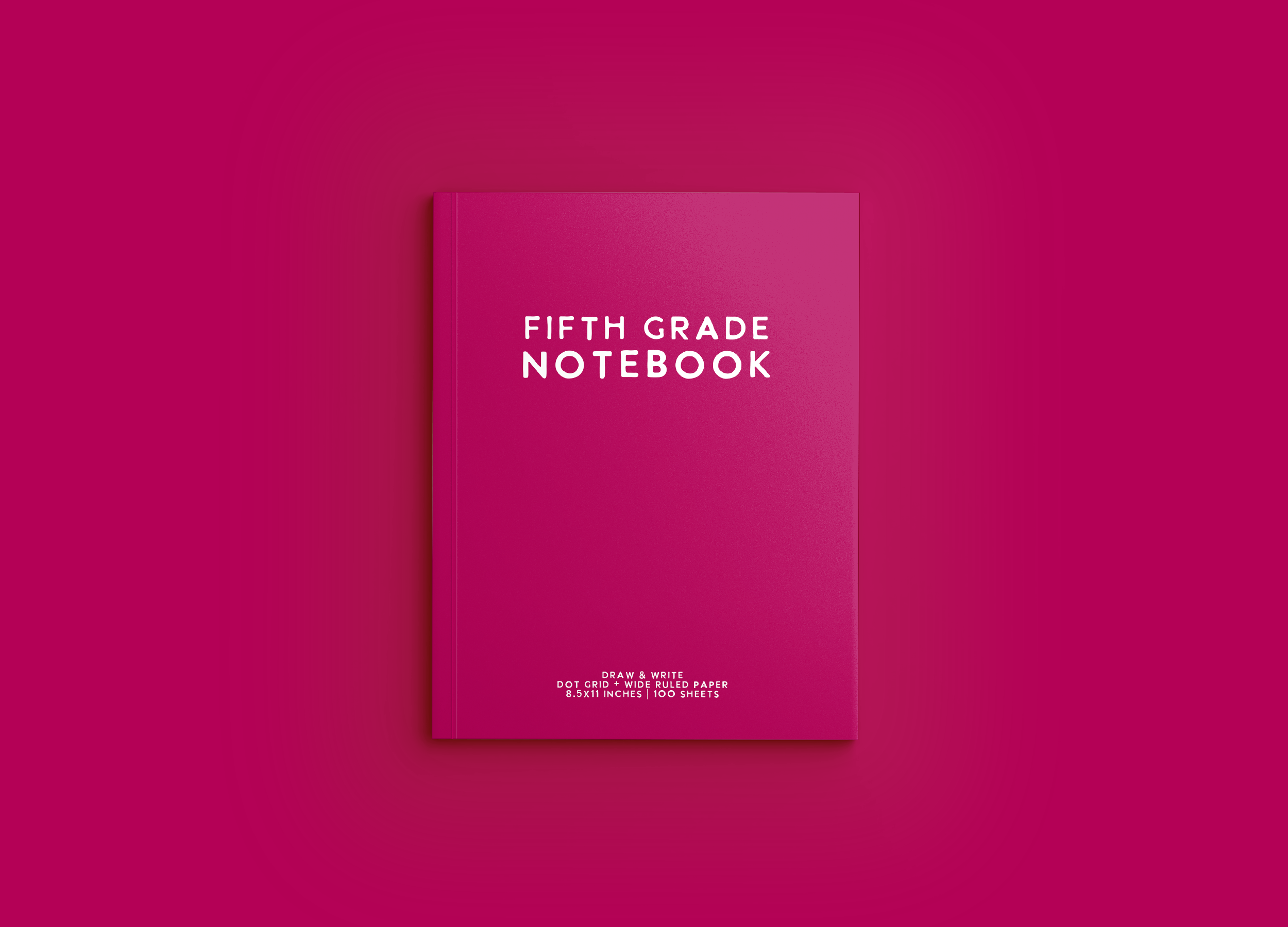 FIFTH GRADE Notebook Cover - 02 Dark Pink Mockup.png
