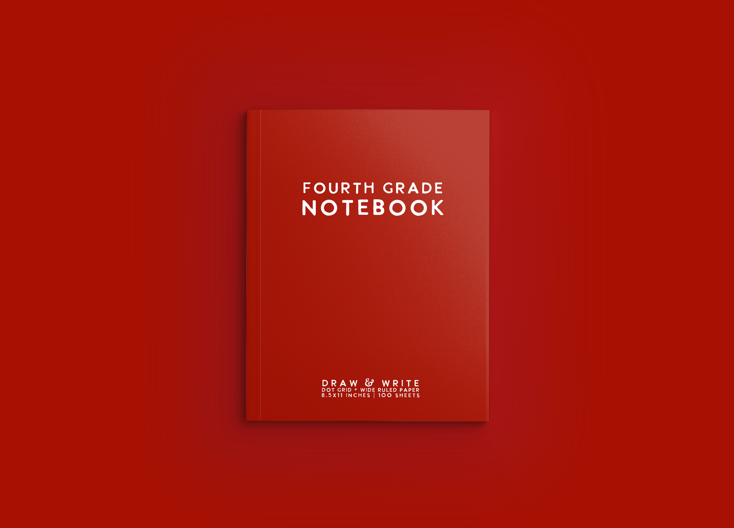 Mockup FOURTH GRADE Notebook Cover - 03 Red.png