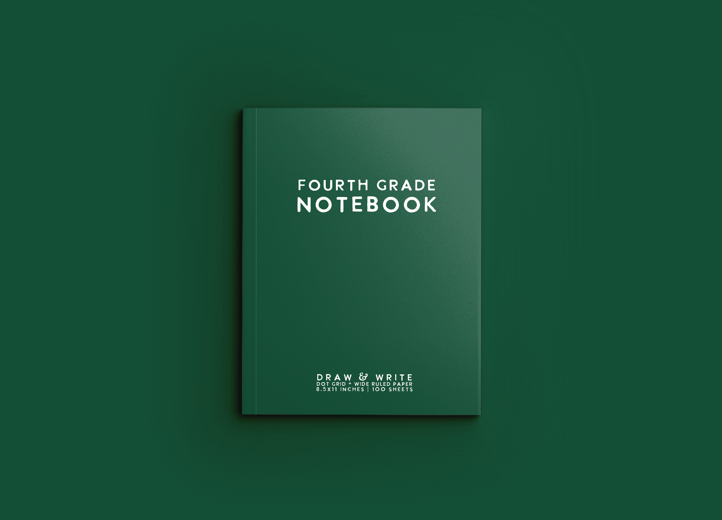 Mockup FOURTH GRADE Notebook Cover - 07 Dark Green.png