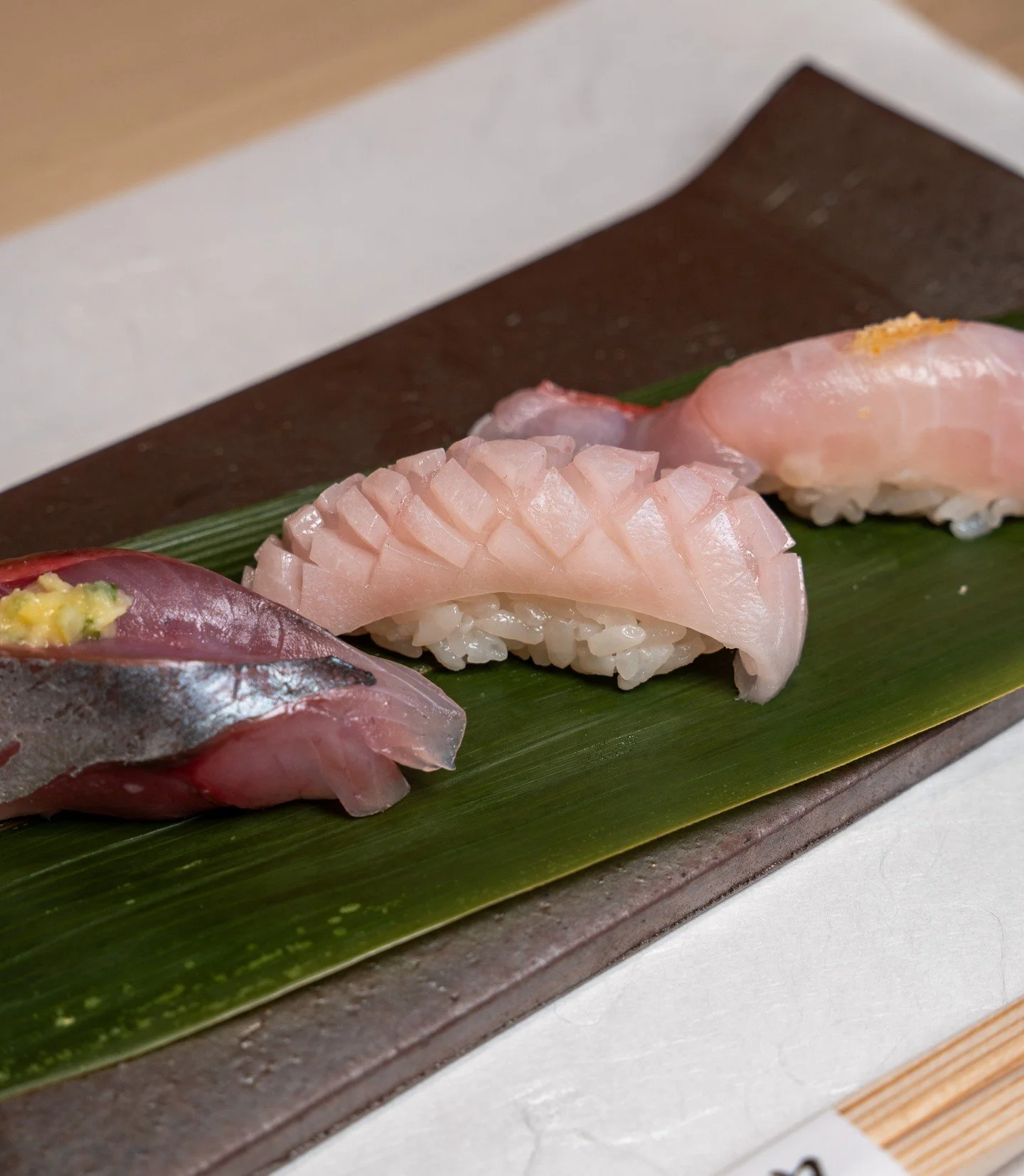 Savoring every bite of this beautifully crafted sushi. A taste of fresh perfection! 🍣✨