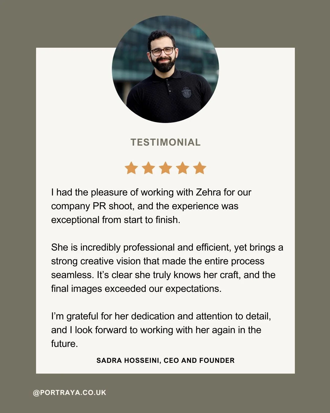 Grateful doesn&rsquo;t even begin to cover it.

One of the things I&rsquo;m most proud of in my work is the trust my clients place in me. Most of my bookings now come from referrals and returning clients, and that means more to me than any statistic 