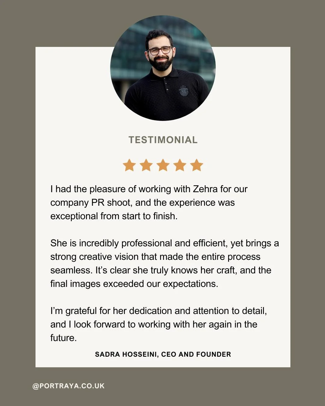 Grateful doesn&rsquo;t even begin to cover it.

One of the things I&rsquo;m most proud of in my work is the trust my clients place in me. Most of my bookings now come from referrals and returning clients, and that means more to me than any statistic 