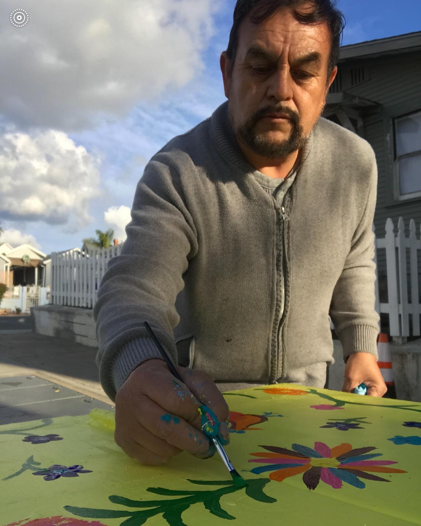An artist at work! Rain or shine - Barrios Limpios - our neighborhood beautification program is on its way. With support from @sdge 12 electrical boxes are being painted along Market st. and Island Ave. Each box reflects the talent, creativity and co