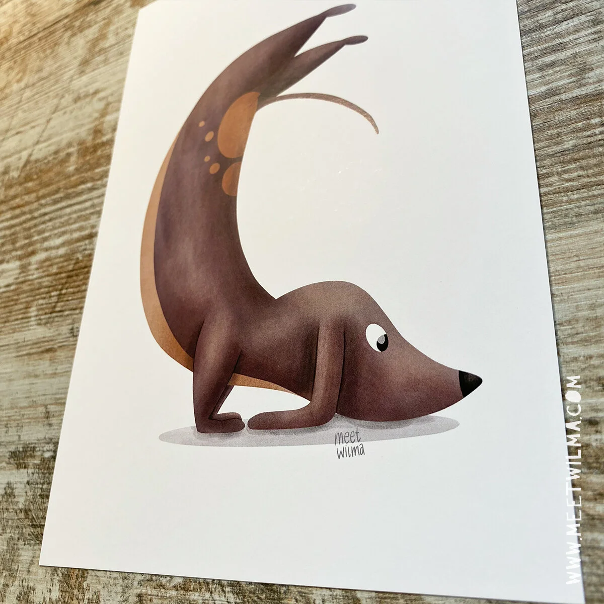 Dachshund Yoga Art Print "Stretching Sausage" — Meet Wilma
